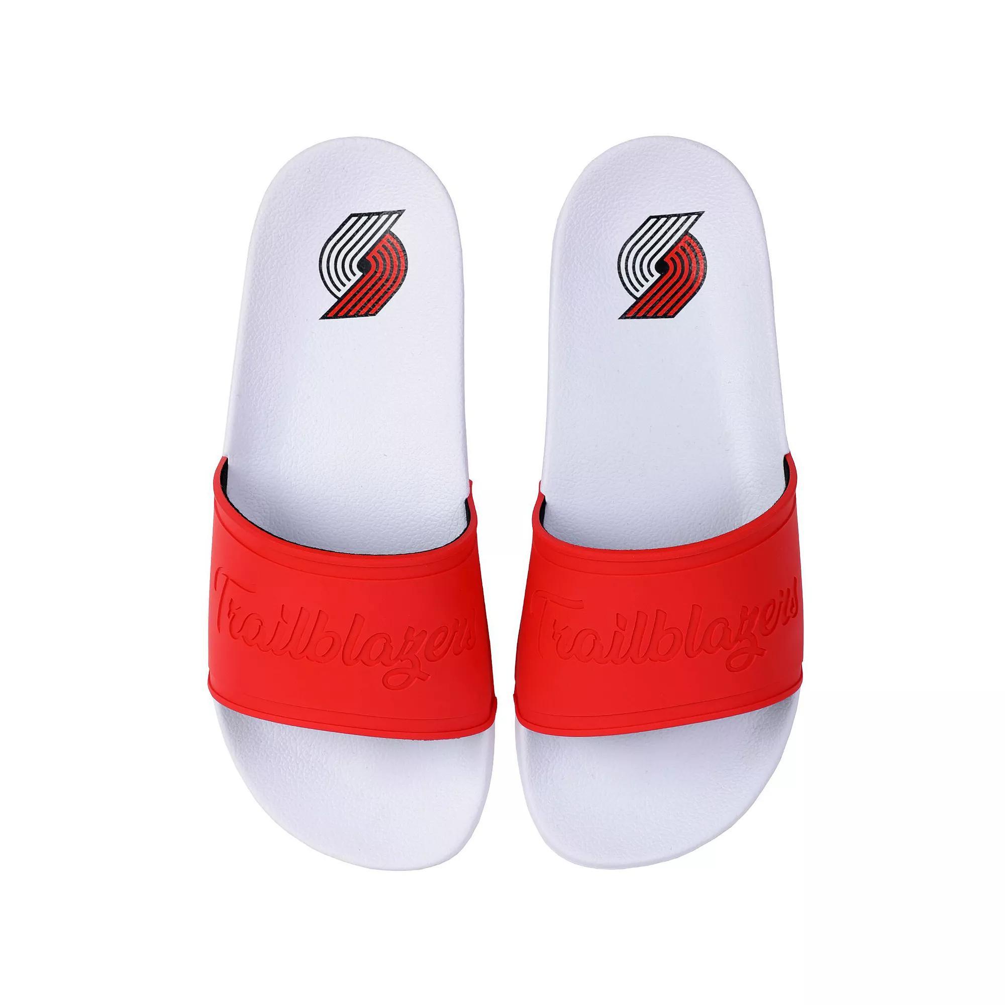 Women's FOCO Portland Trail Blazers Script Wordmark Slide Sandals, Size: 11-12, White Product Image