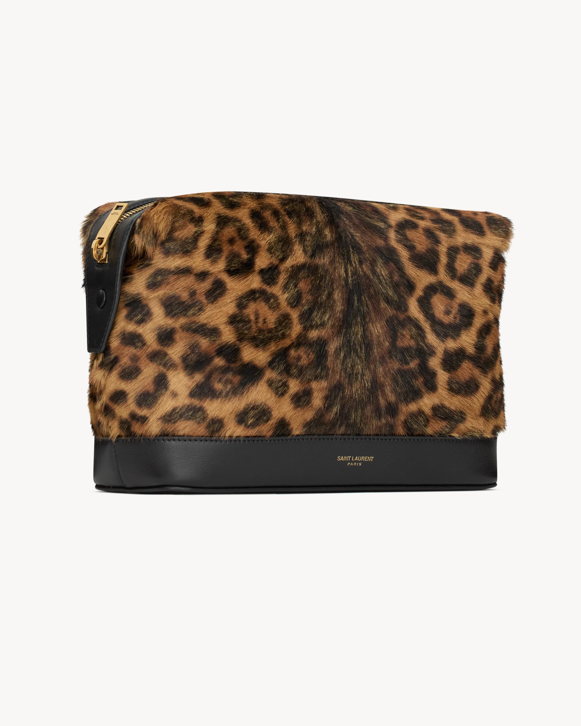 SAINT LAURENT PARIS small pouch in pony hair leather Product Image