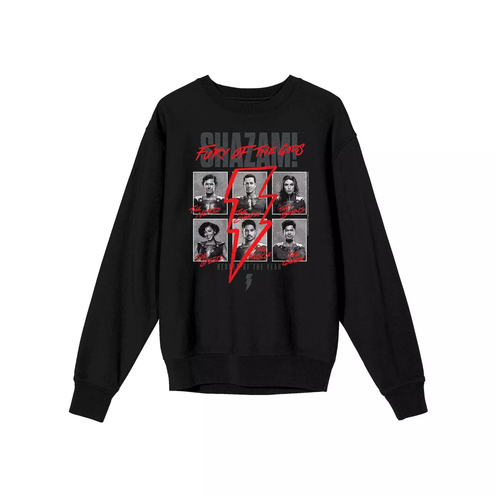 Men's Shazam 2 Fury Of The Gods Character Grid Long Sleeve Graphic Tee, Size: Medium, Black Product Image