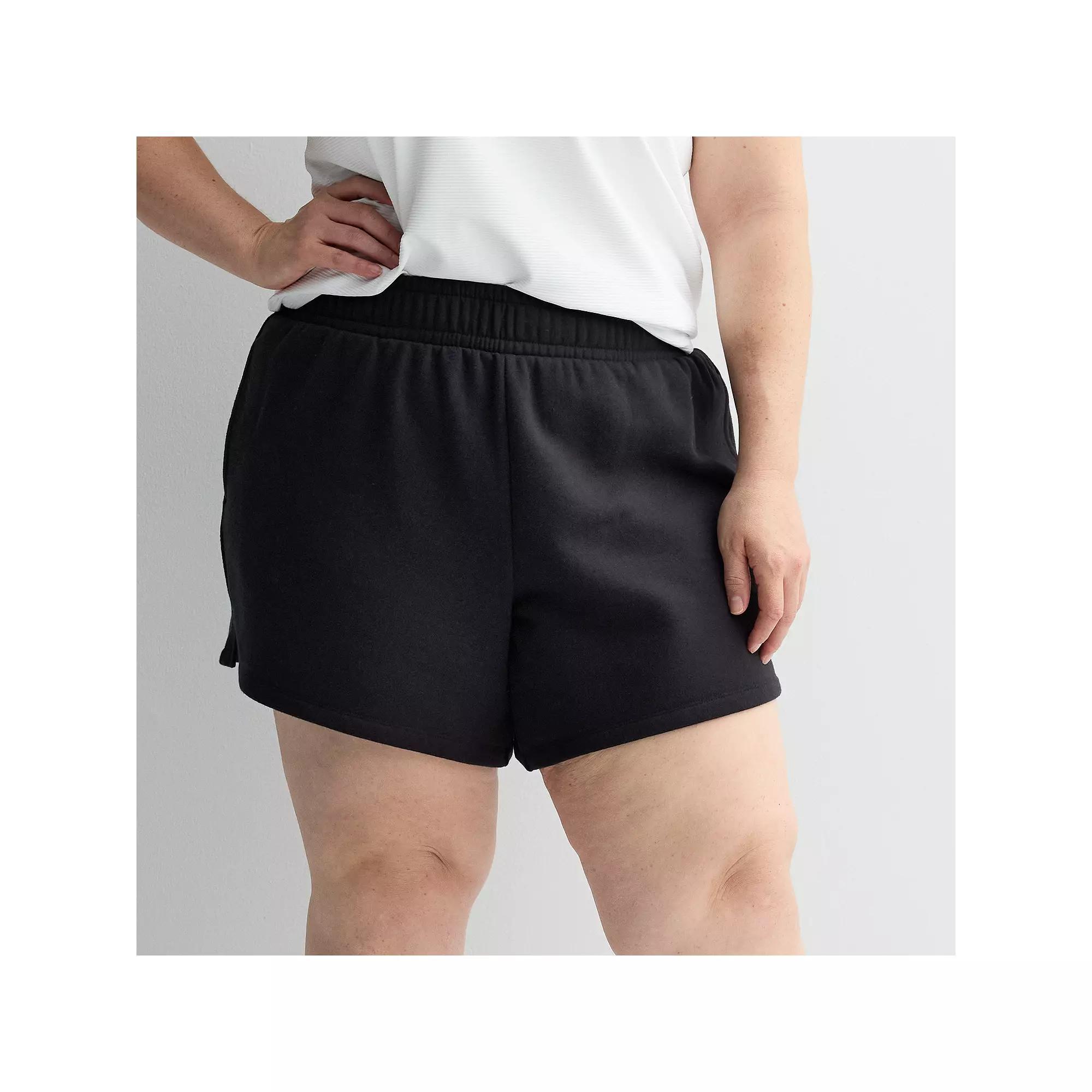 Plus Size Tek Gear® Ultrasoft Fleece Lounge Shorts, Women's, Size: 4XL, Mineral Black Product Image