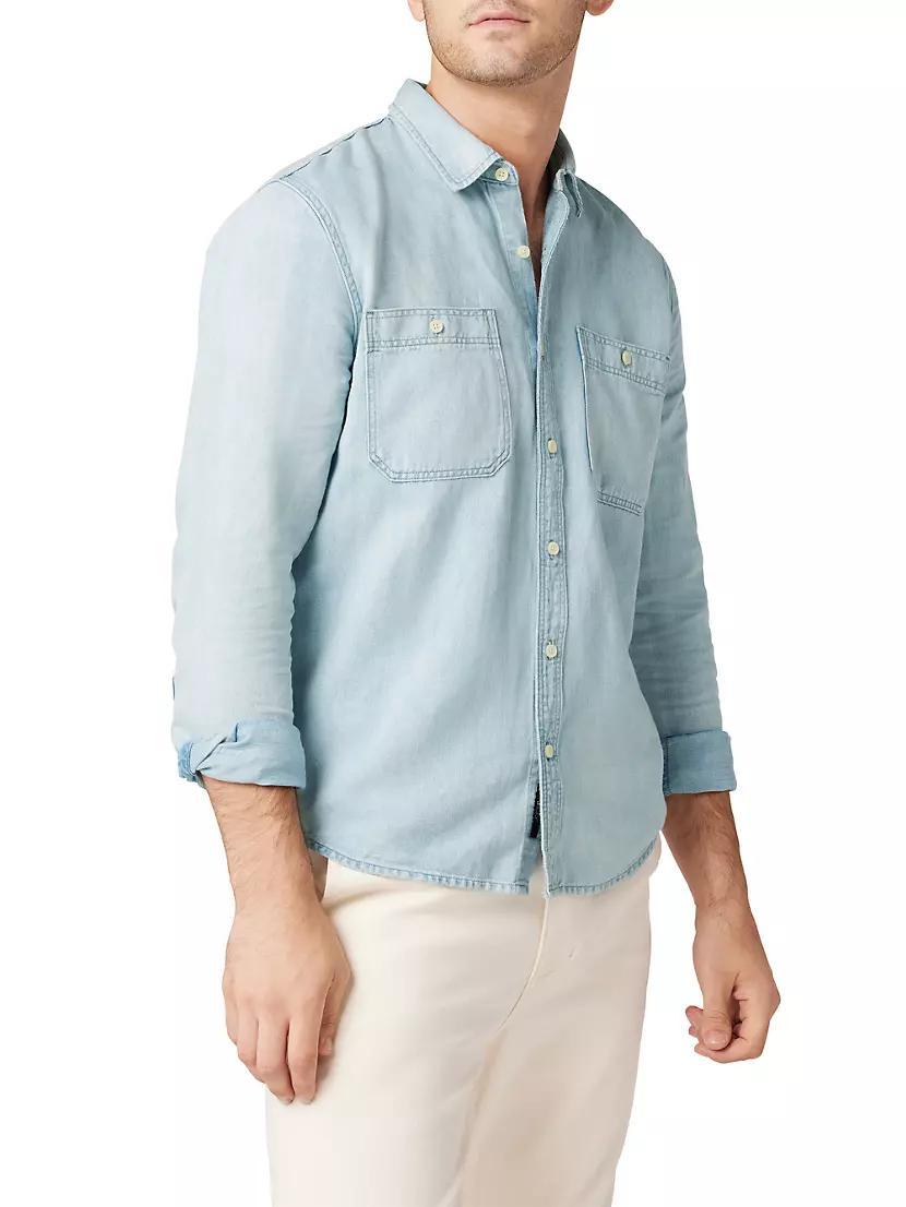 Lou Indigo Linen Button-Up Shirt Product Image
