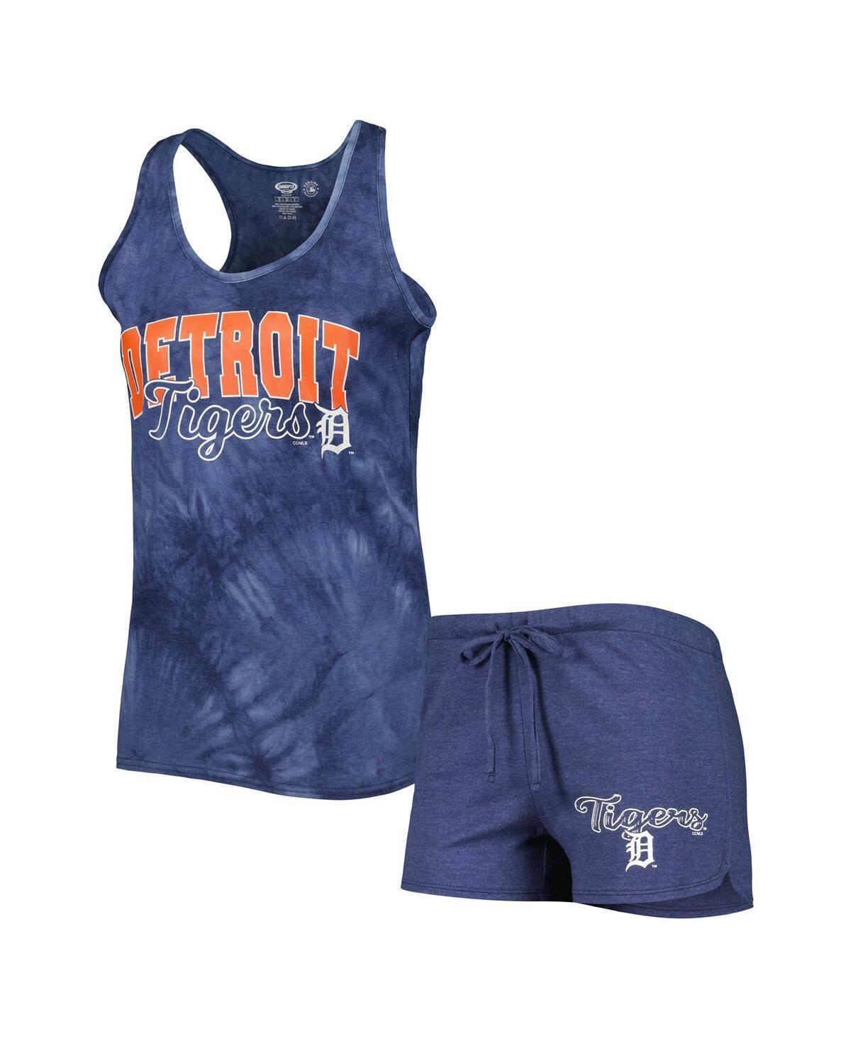 Women's Concepts Sport Navy Detroit Tigers Billboard Racerback Tank Top & Shorts Sleep Set, Size: Medium, Blue Product Image