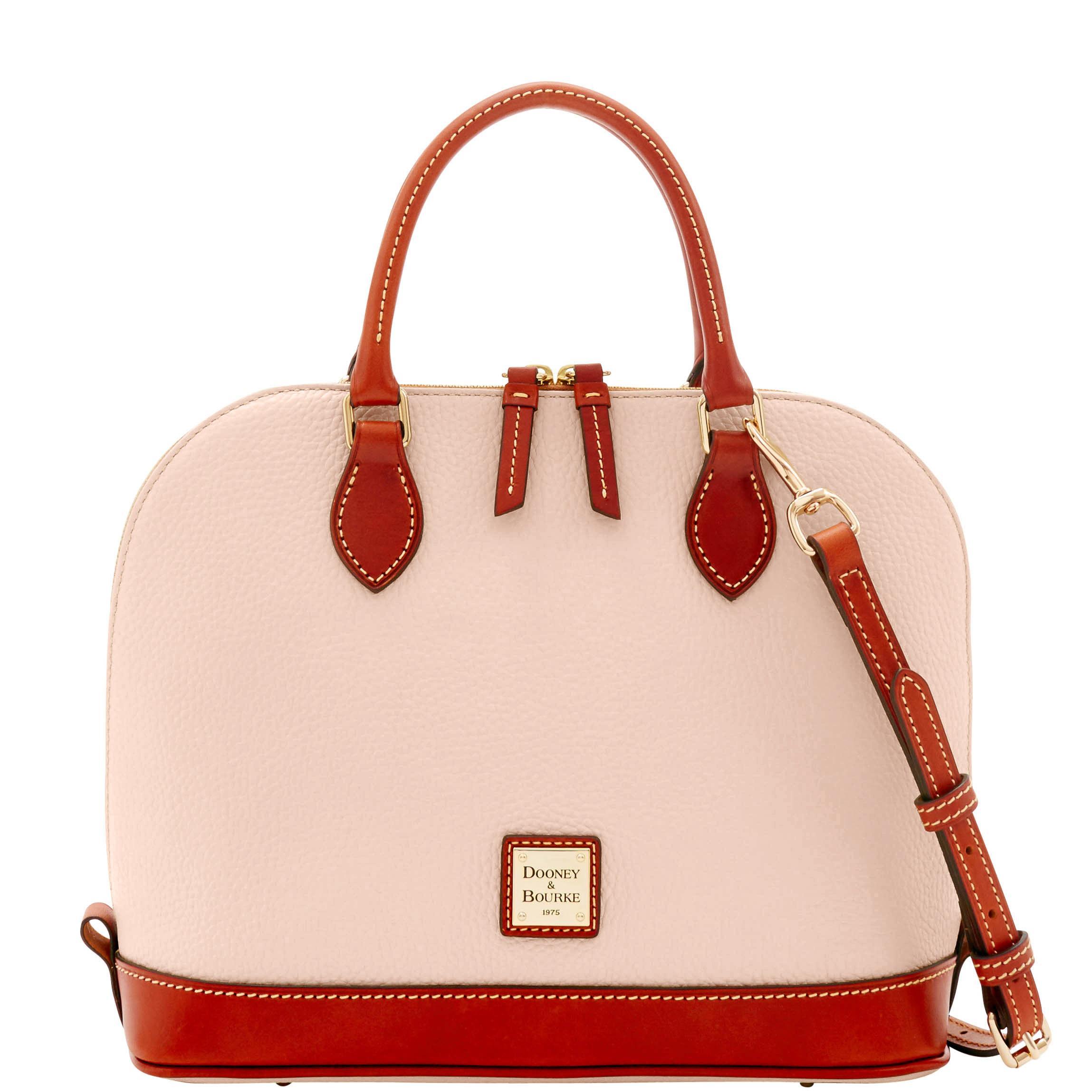 Dooney & Bourke Womens Pebble Grain Zip Zip Leather Satchel Bag in Olive Product Image