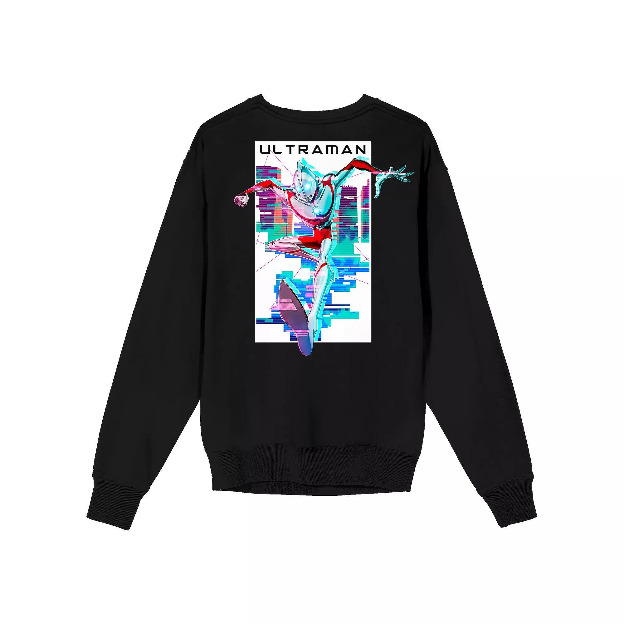 Men's Ultraman Rising Neon Glitch Graphic Tee, Size: Small, Black Product Image