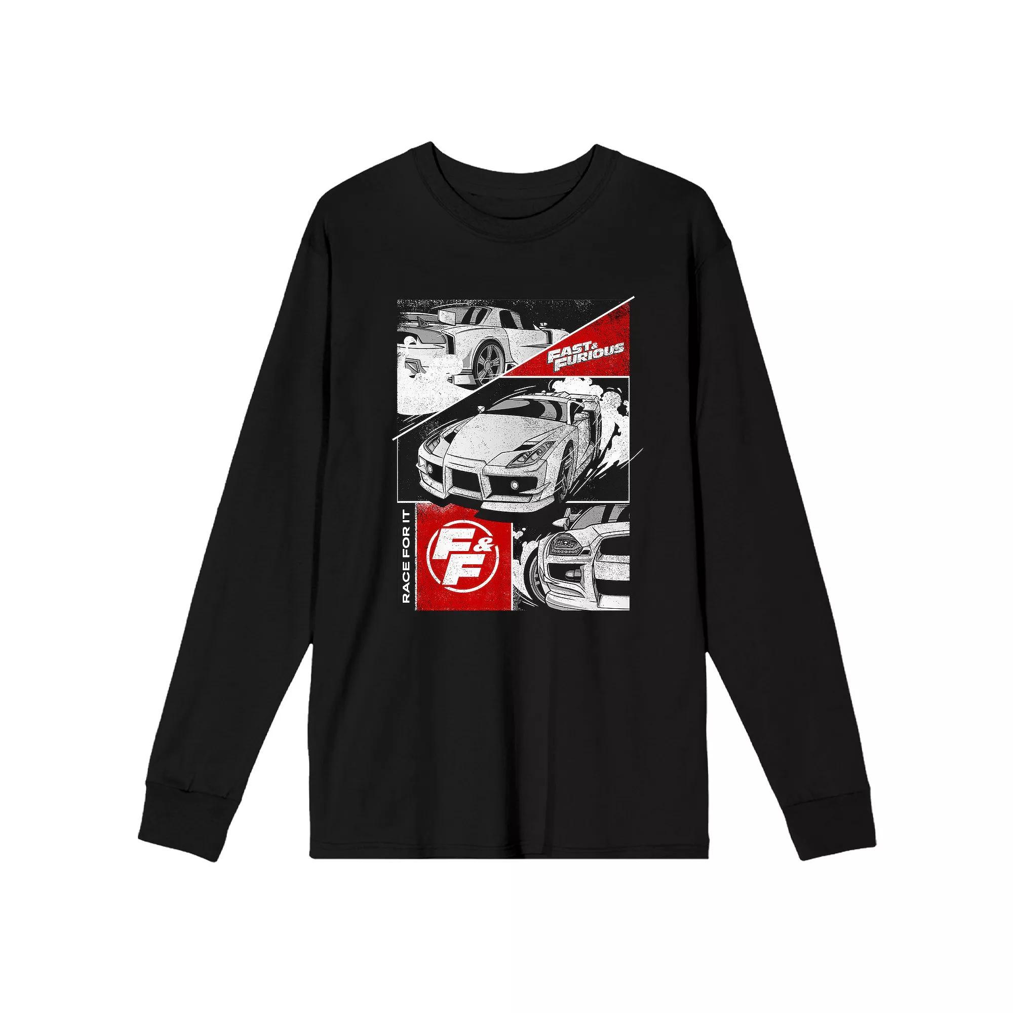 Men's The Fast And The Furious Race For It Long Sleeve Tee, Size: Medium, Black Product Image