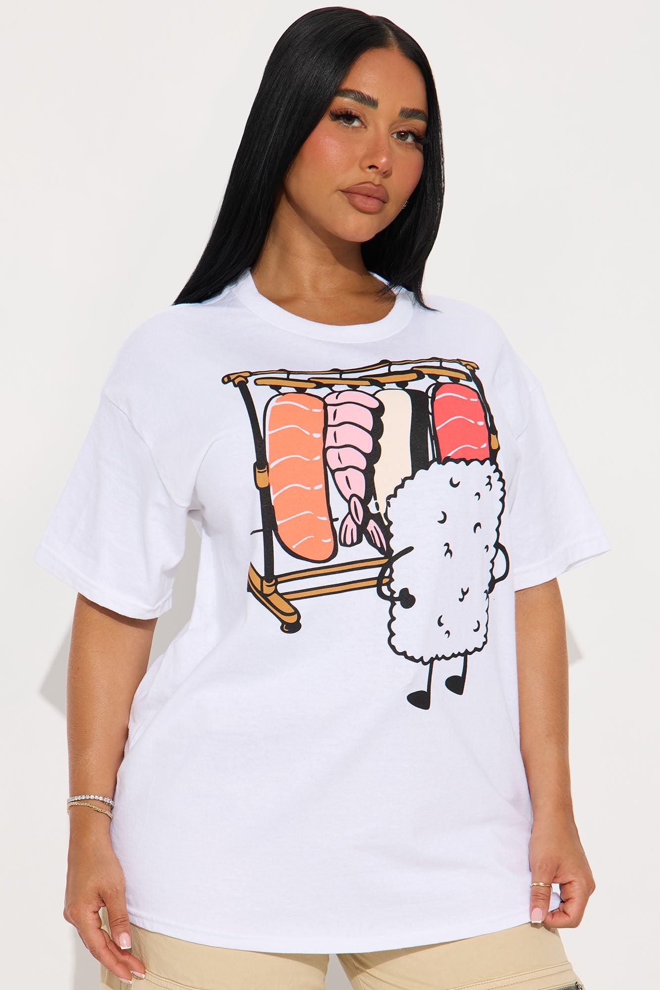 Sushi Drip Oversized Tee - White Female Product Image