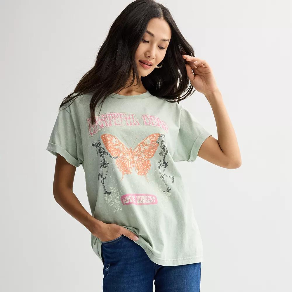 Women's Grateful Dead Live In Concert Graphic Tee, Size: XXL, Green Mineral Wash Product Image