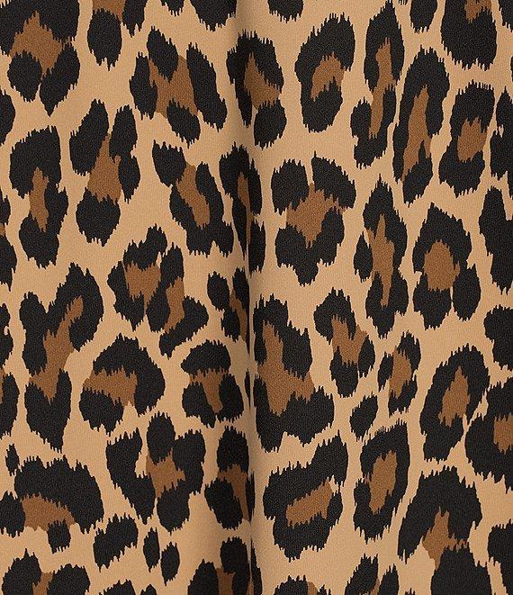 Jude Connally Emerson Large Leopard Print Jude Cloth Knit Point Collar Puffed Sleeve Shift Dress Product Image