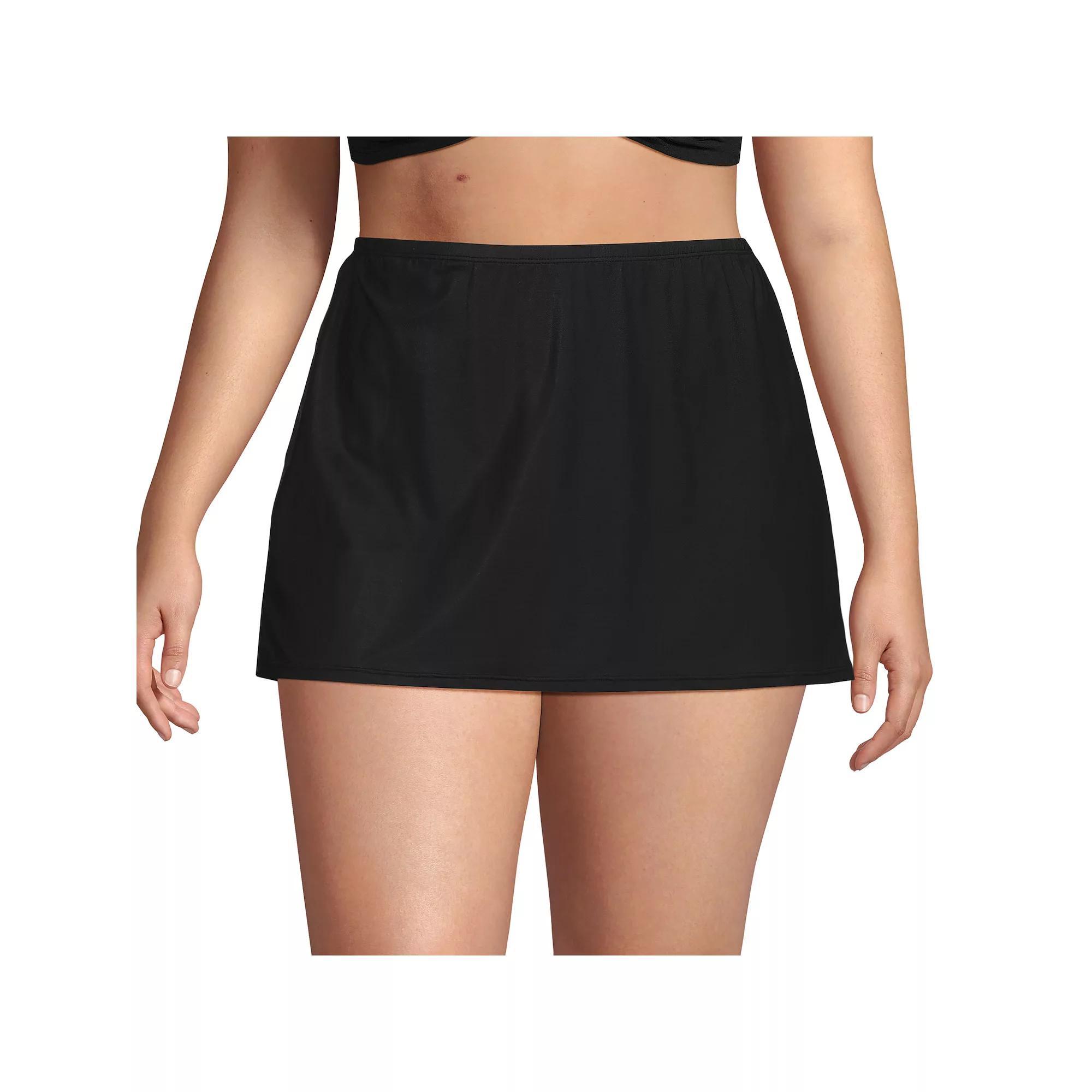 Plus Size Lands' End Slender Suit Swim Skirts, Women's, Size: 16 W, Black Product Image