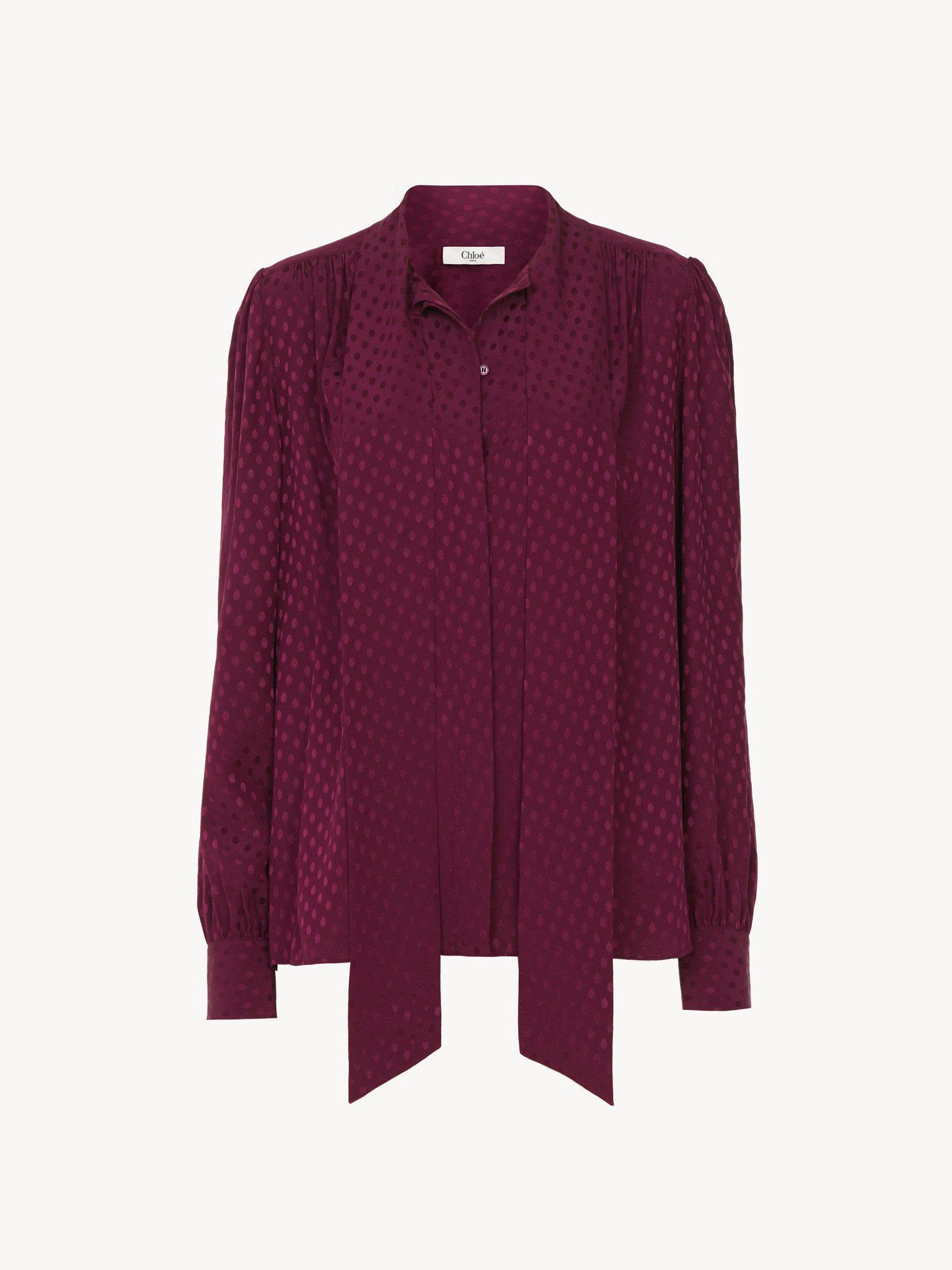 Lavallière blouse in silk jacquard Product Image