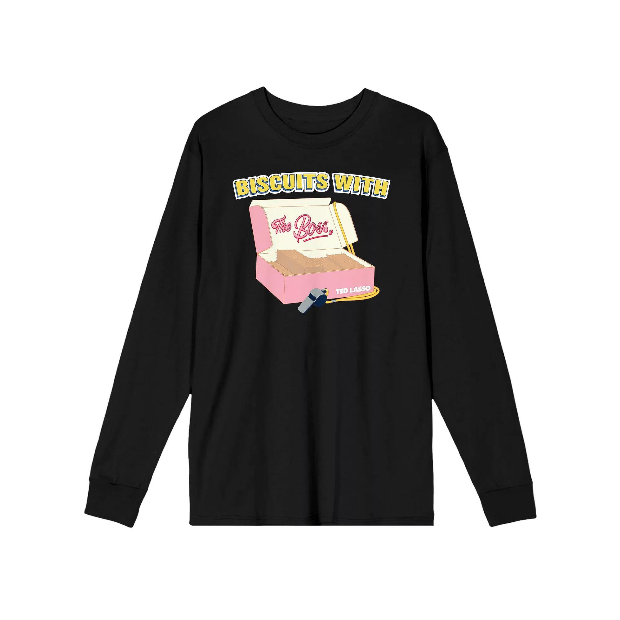 Men's Ted Lasso Biscuits Long Sleeve Graphic Tee, Size: Large, Black Product Image