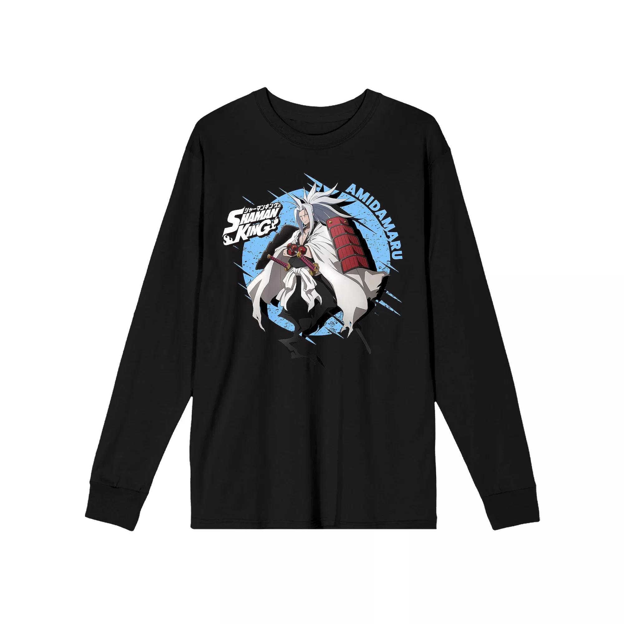 Men's Shaman King Samurai Spirit Long Sleeve Tee, Size: Medium, Black Product Image