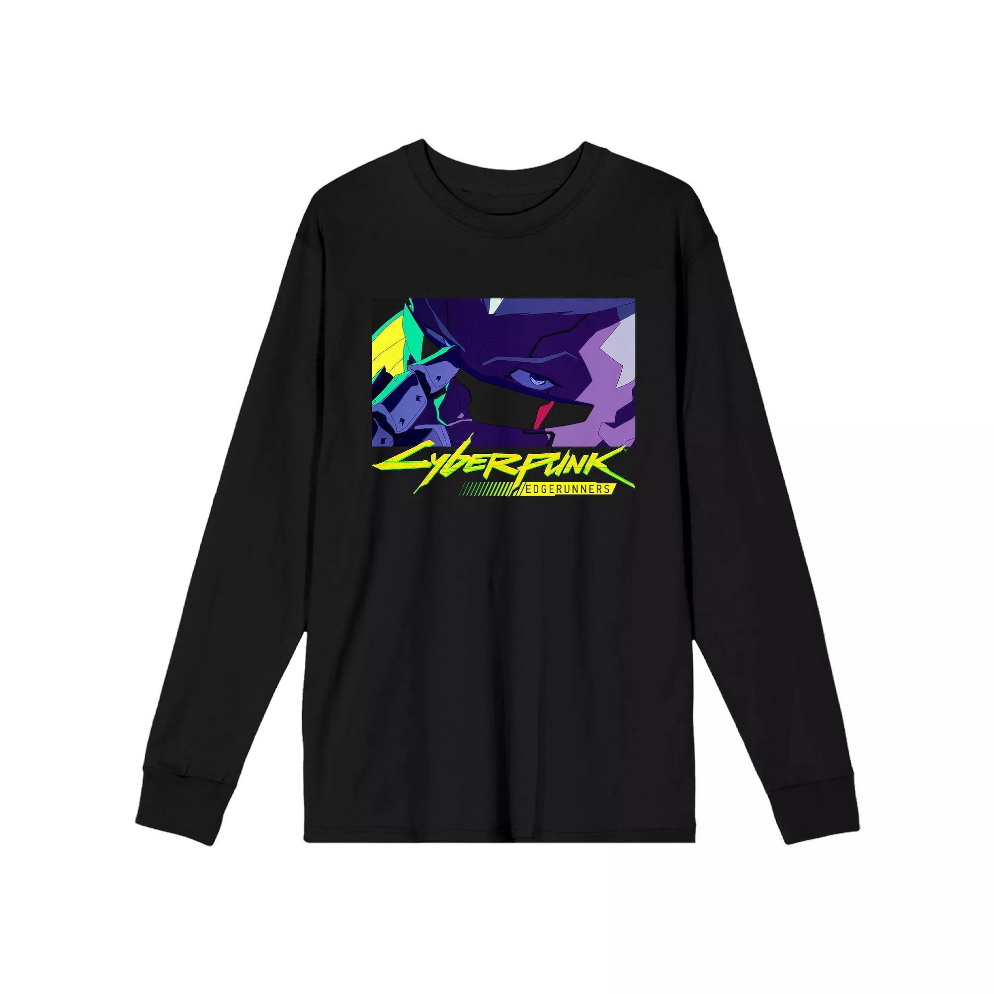 Men's Cyberpunk EdgeRunners Long Sleeve Graphic Tee, Size: Small, Black Product Image