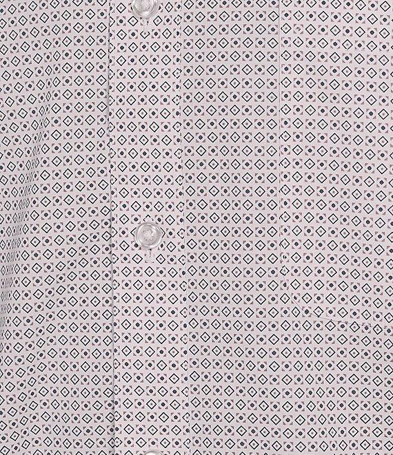Gold Label Roundtree & Yorke Non-Iron Long Sleeve Geometric Print Poplin Sport Shirt Product Image