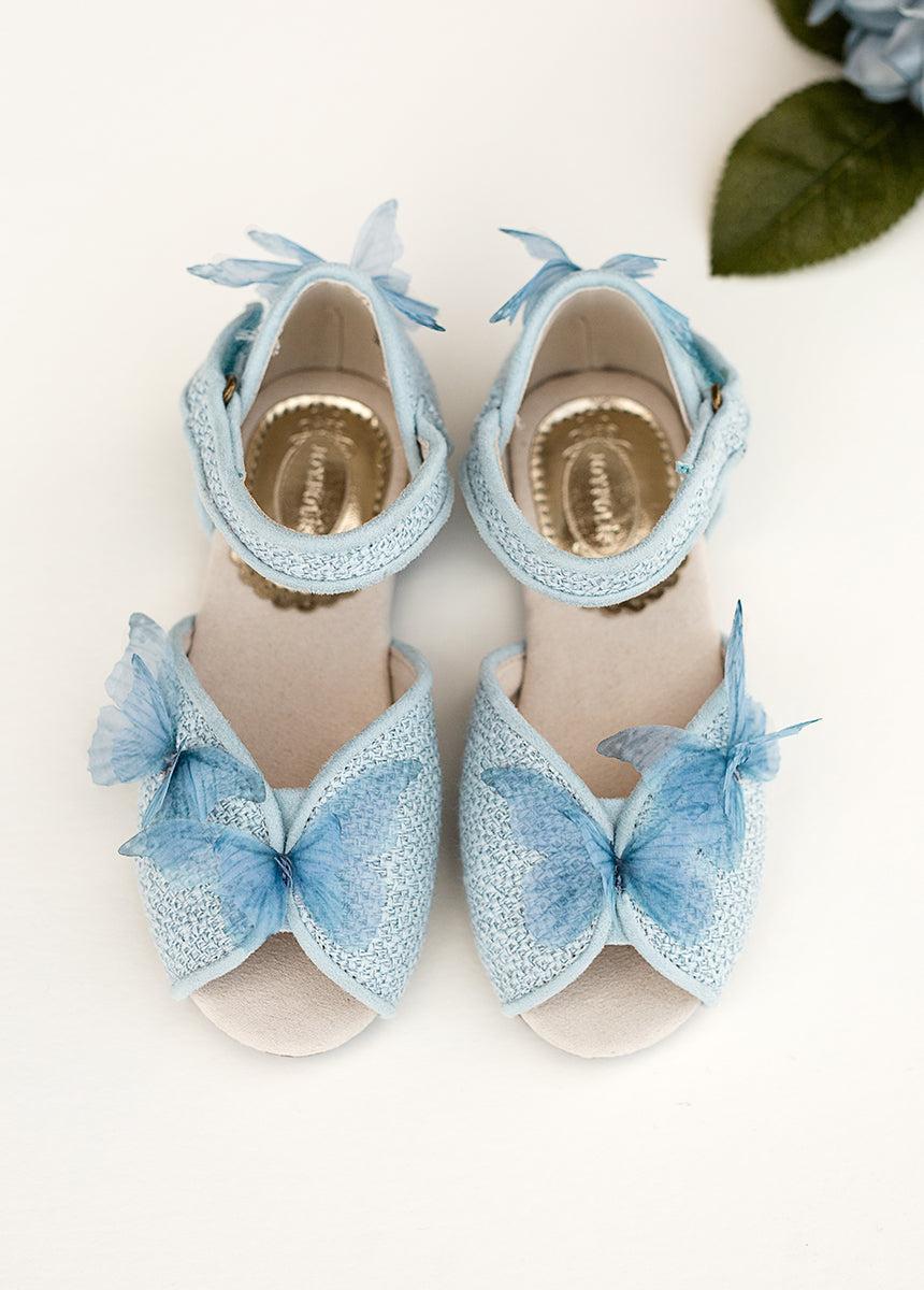 Mercedes Peep Toe Flats in Pale Blue Girls Product Image