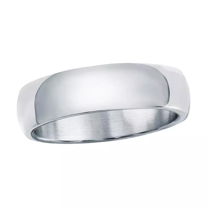 Men's Metallo Steel Gold-Plated 6mm Polished Ring, Size: 10, Stainless Product Image