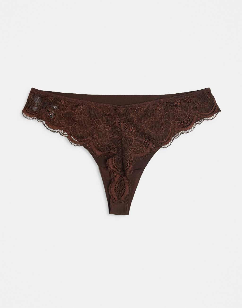 ASOS DESIGN 3 pack no VPL & lace thong Product Image