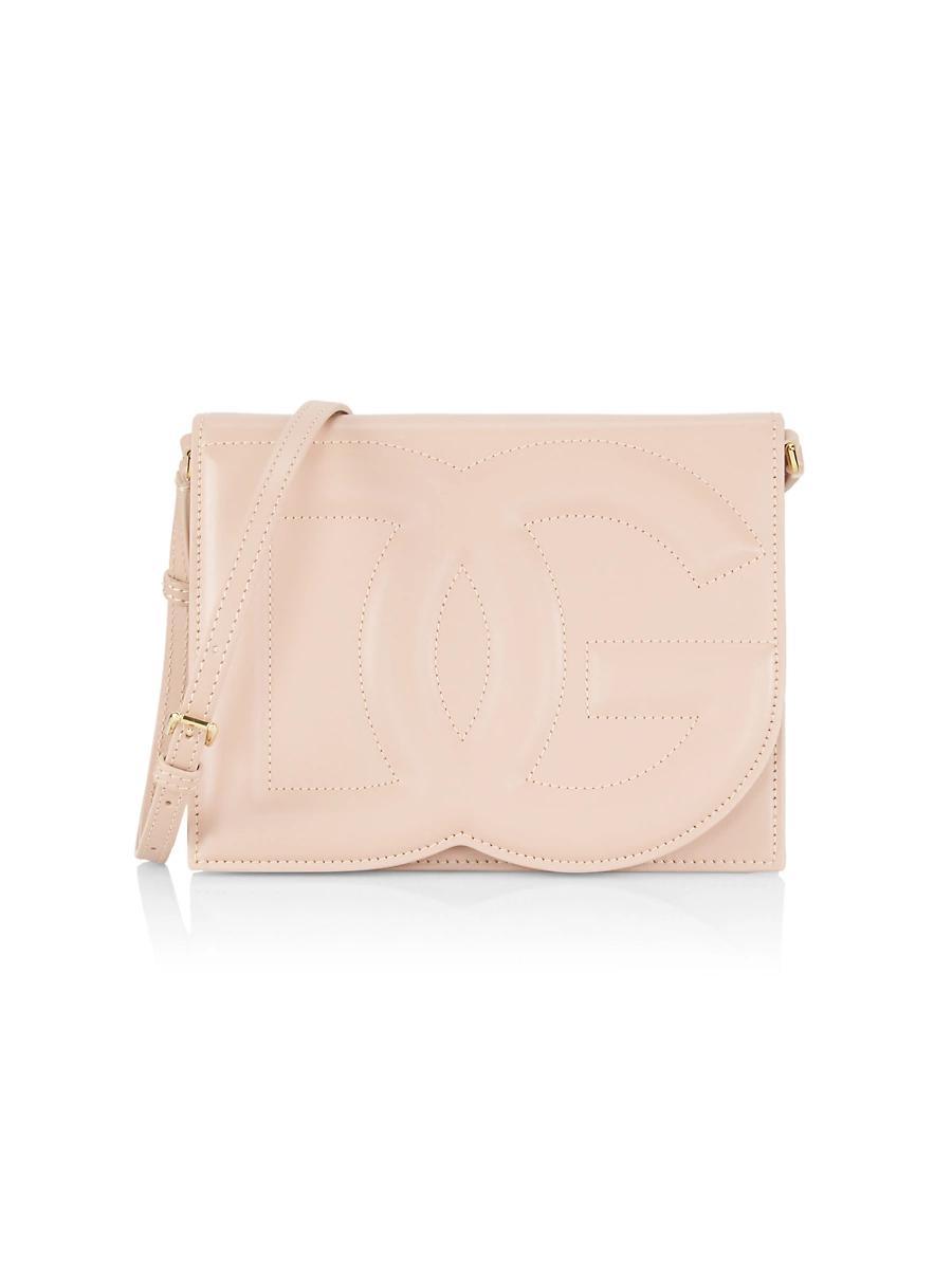 Womens DG Leather Flap Crossbody Bag Product Image