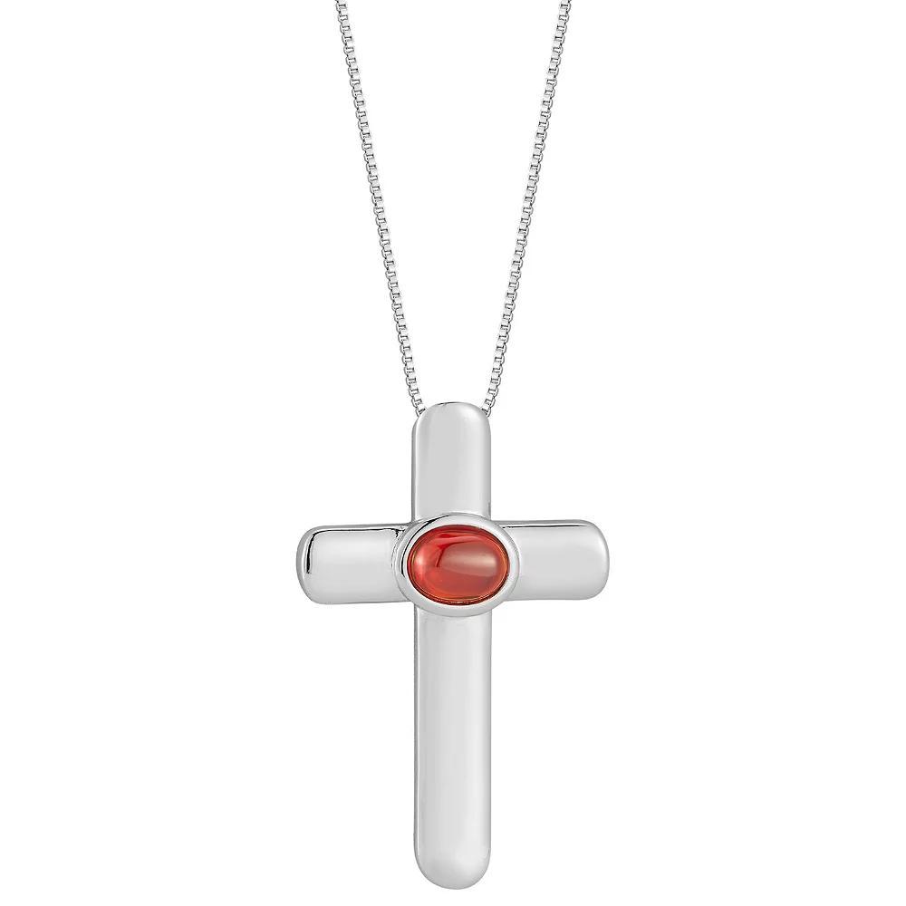WINX 18k Gold Plated Cubic Zirconia Cross Necklace, Women's, Size: 20", Silver Tone Product Image