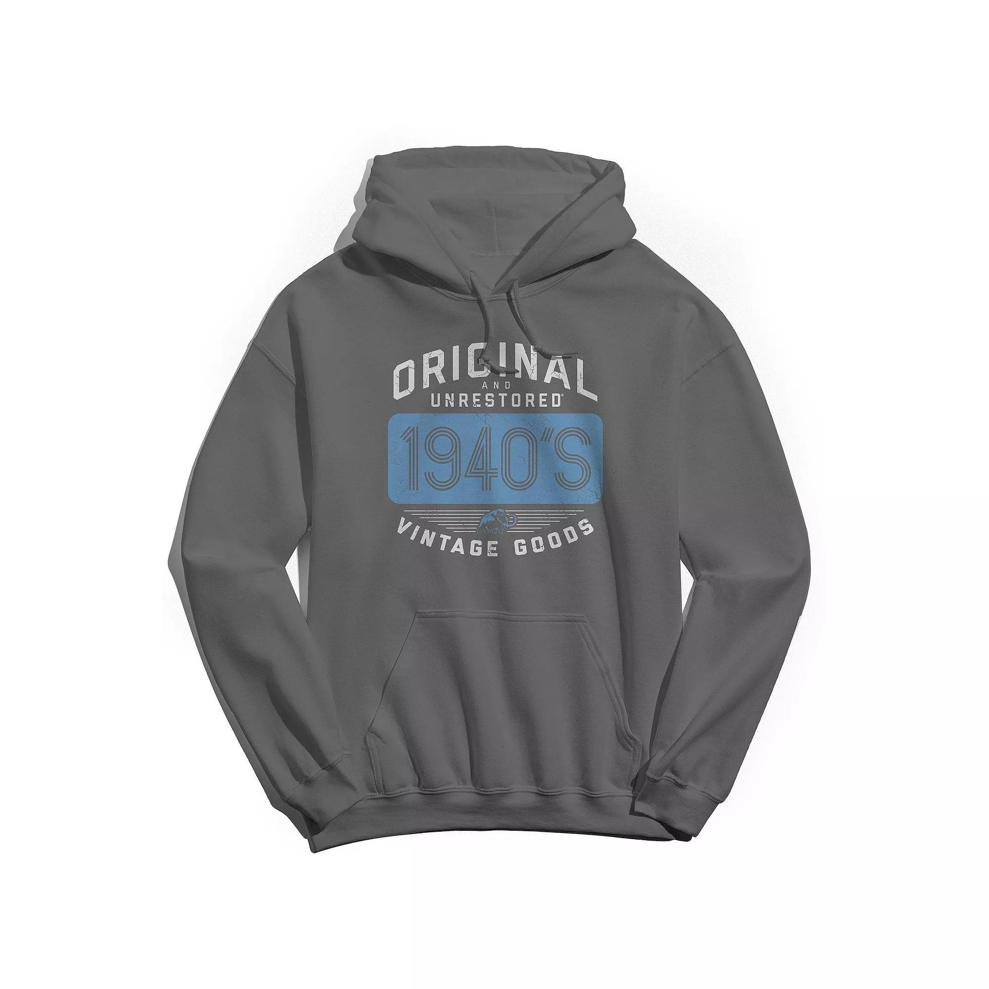 Men's Original & Unrestored Built in The Forties Graphic Hoodie, Size: XL, Grey Product Image