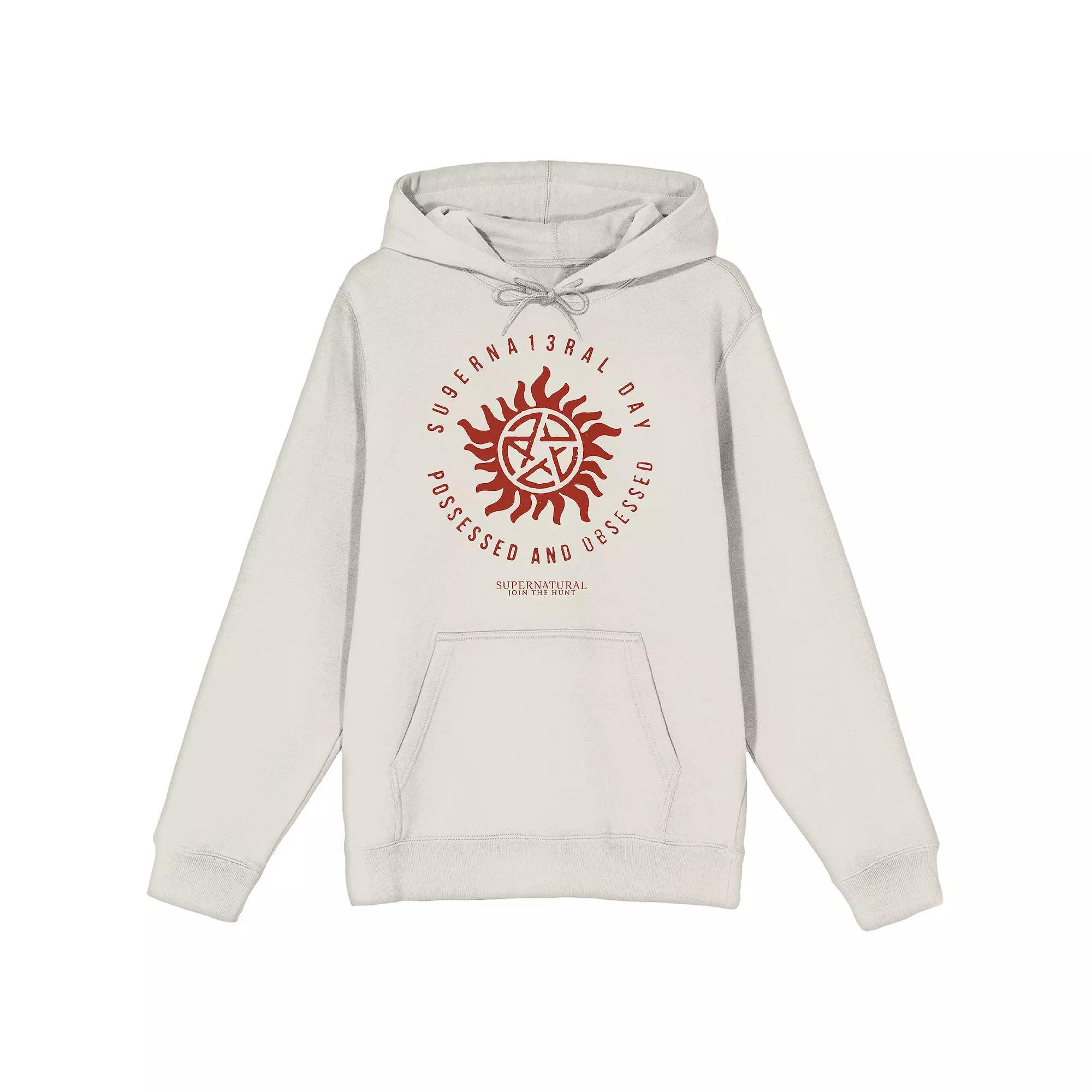Men's Supernatural Superna13ral Graphic Hoodie, Size: Large, Beige Product Image