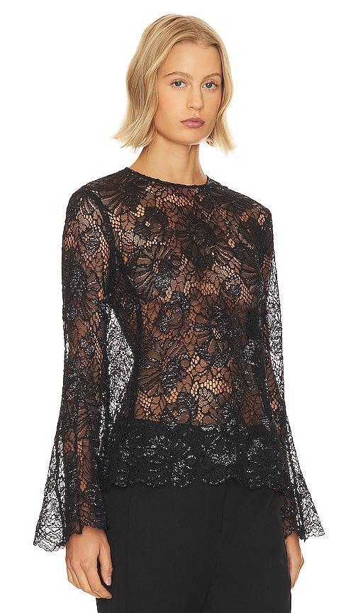 Womens Lace Bell-Sleeve Top Product Image