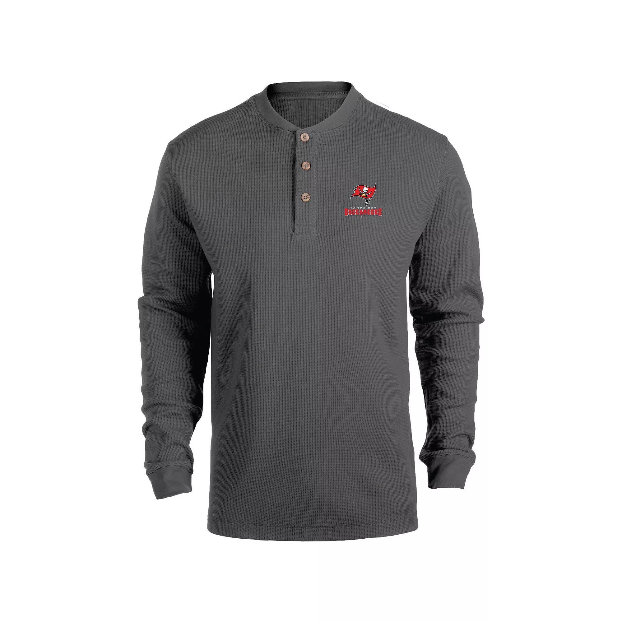 Mens Heathered Gray Tampa Bay Buccaneers Maverick Thermal Henley Long Sleeve T-Shirt Product Image