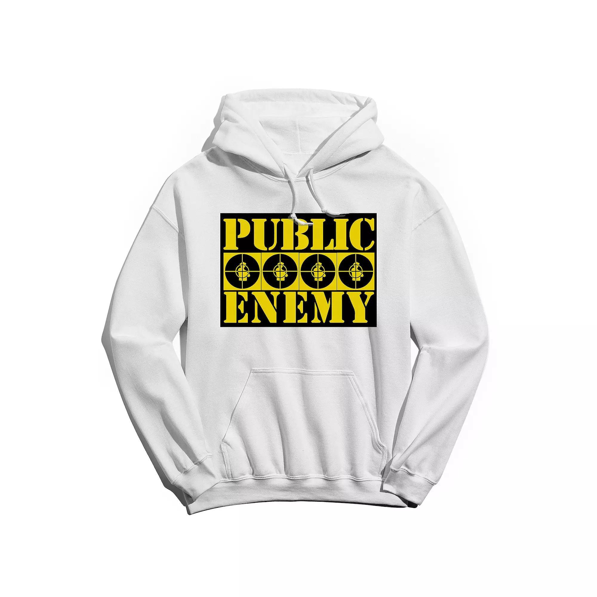 Men's Public Enemy 4 Logos Hoodie, Size: XL, White Product Image