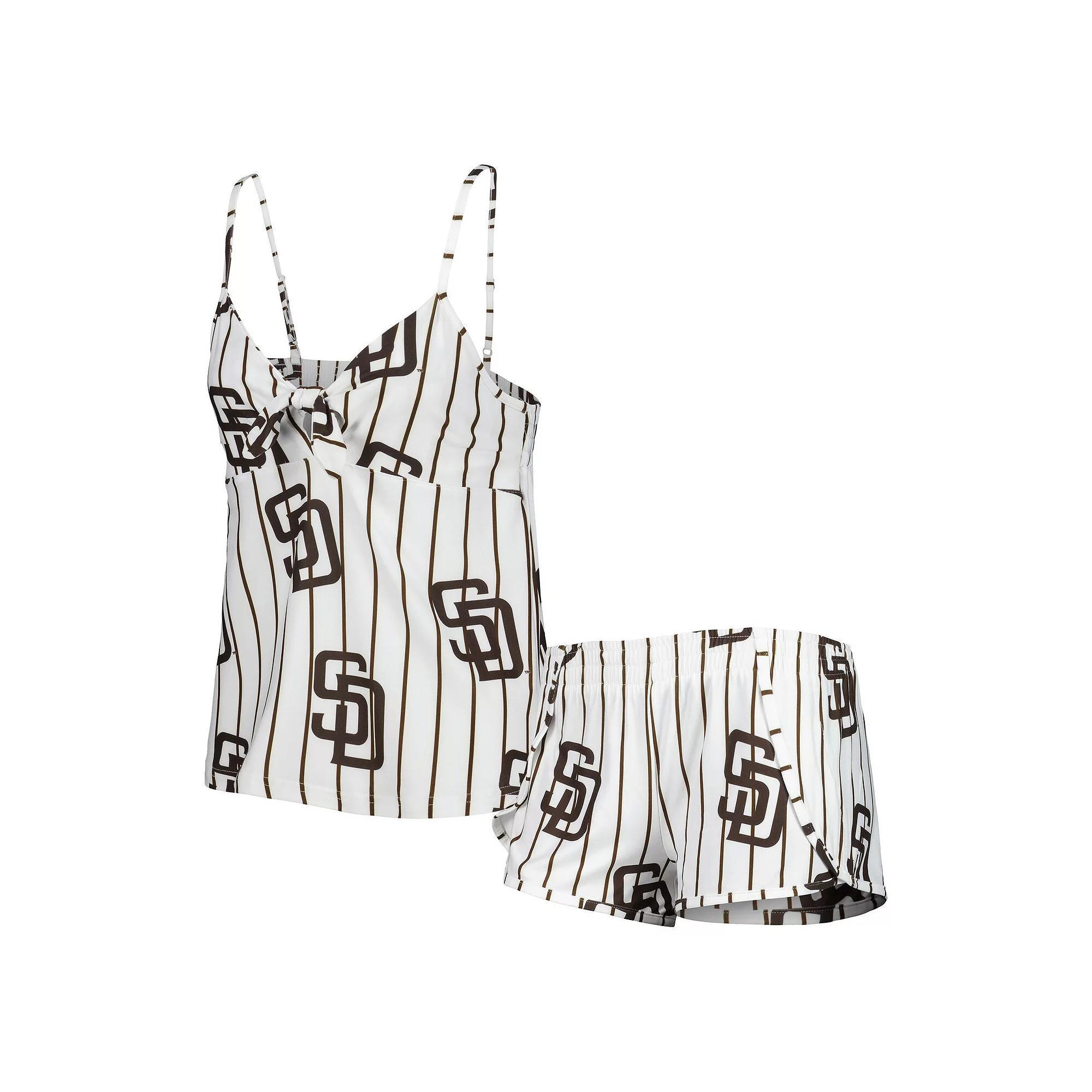Women's Concepts Sport White San Diego Padres Reel Allover Print Tank Top & Shorts Sleep Set, Size: Medium Product Image