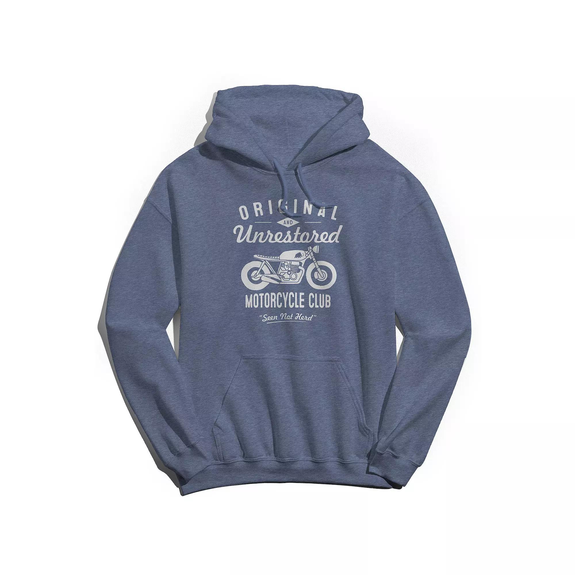 Men's Original & Unrestored Motorcycle Club Graphic Hoodie, Size: XXL, Navy Grey Product Image