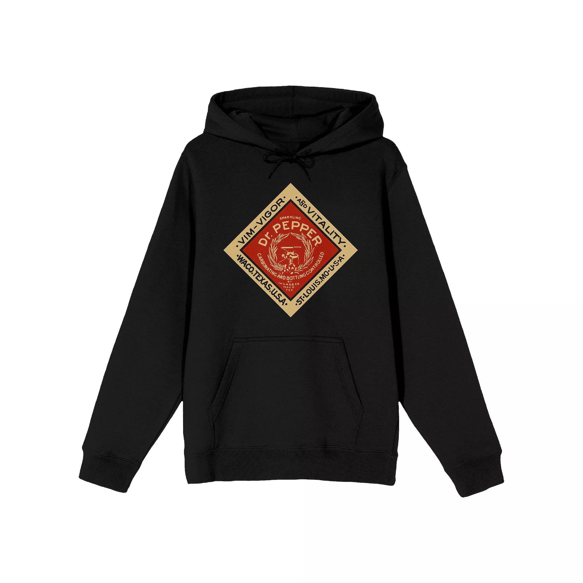 Men's Dr. Pepper Nostalgia Logo Hoodie, Size: Large, Black Product Image
