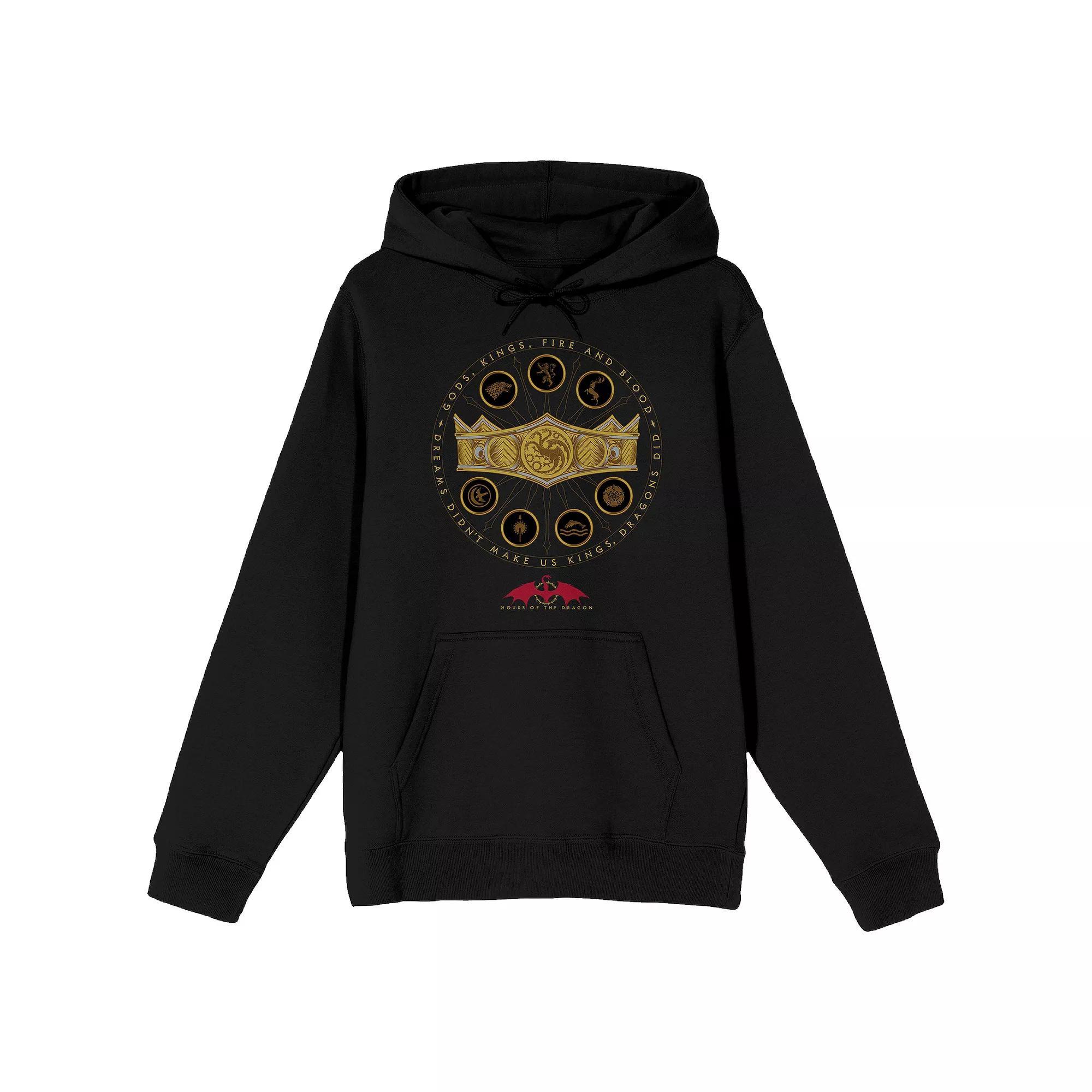 Men's House of the Dragon Crown Hoodie, Size: XXL, Black Product Image