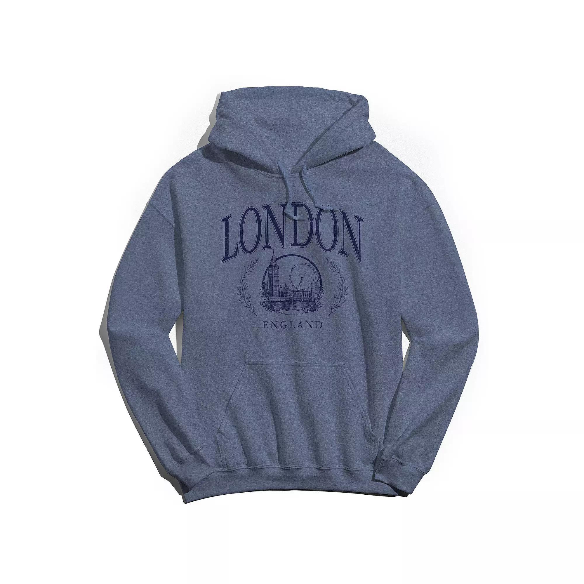 Men's London Blue Hoodie, Size: XL, Navy Grey Product Image