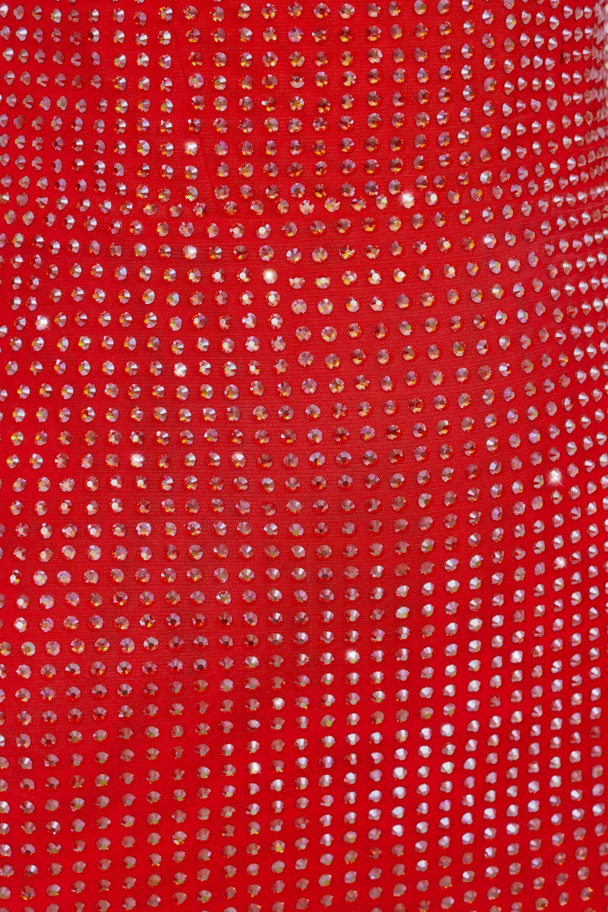 Embellished Corset Mini Dress in Fire Red Product Image