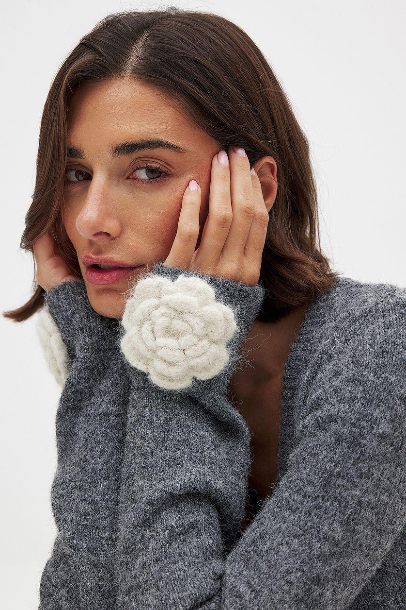Rose Sleeve Detail Cardigan Product Image