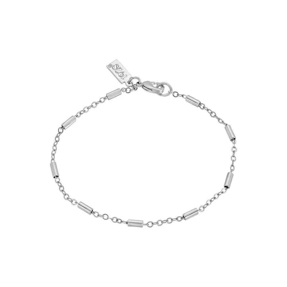 1928 Silver Tone Tube Link Chain Bracelet, Womens, Gray Product Image