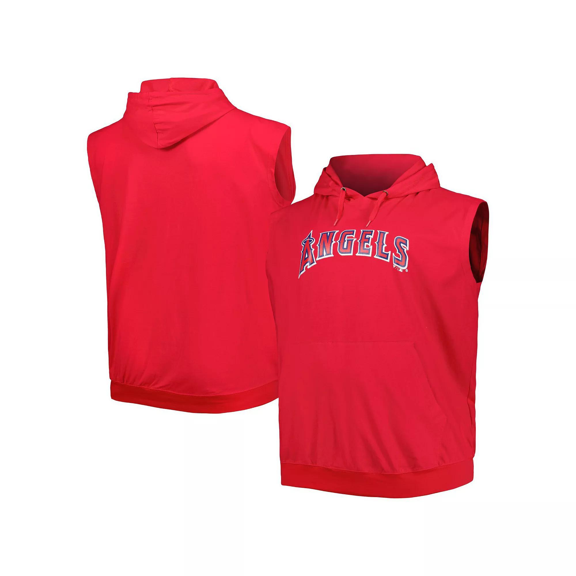 Men's Red Los Angeles Angels Jersey Pullover Muscle Hoodie, Size: 3XB Product Image