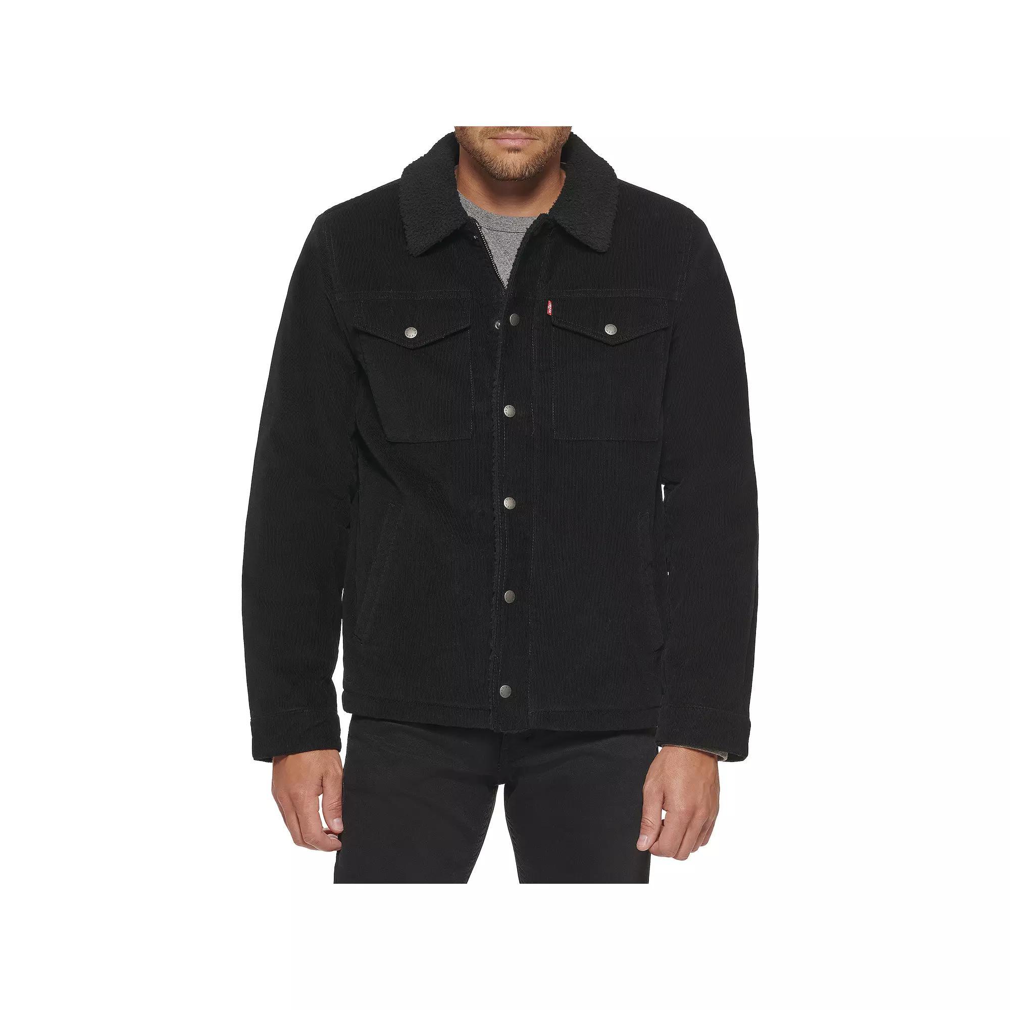 Men's Levi's® Corduroy Sherpa-Lined Jacket, Size: XS, Black Product Image