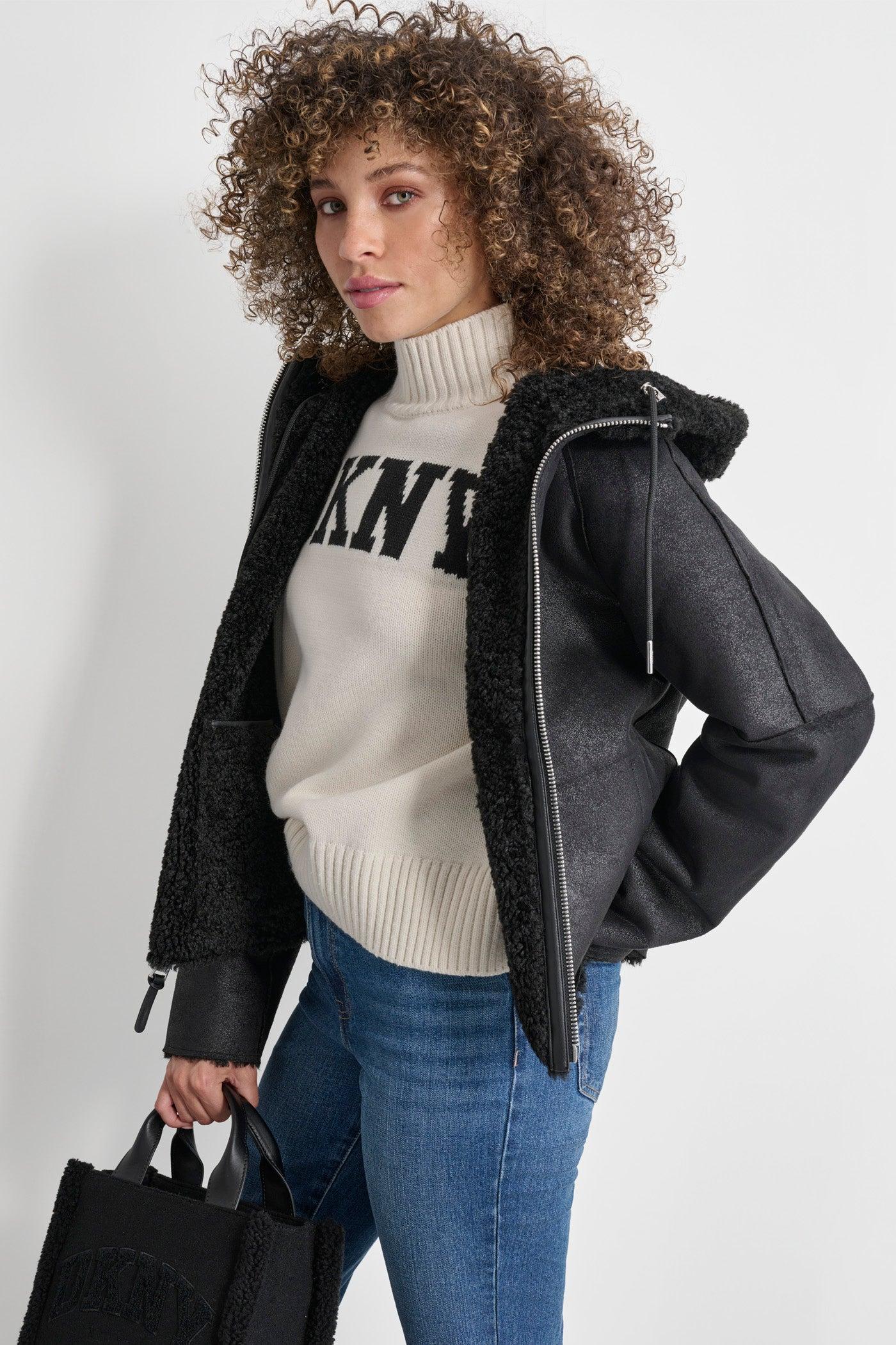 REVERSIBLE FAUX SHEARLING JACKET Product Image