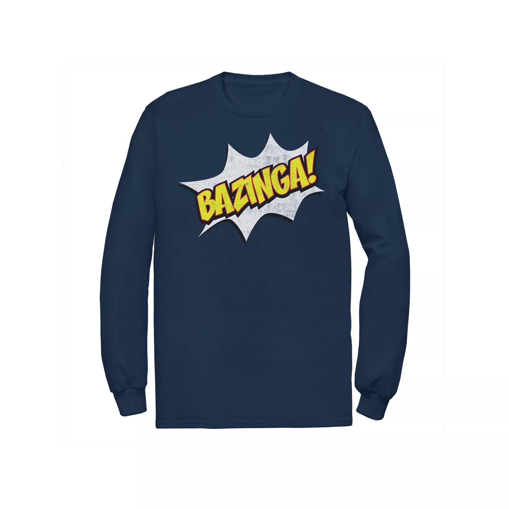 Big & Tall The Big Bang Theory Bazinga Long Sleeve Graphic Tee, Mens Blue Product Image
