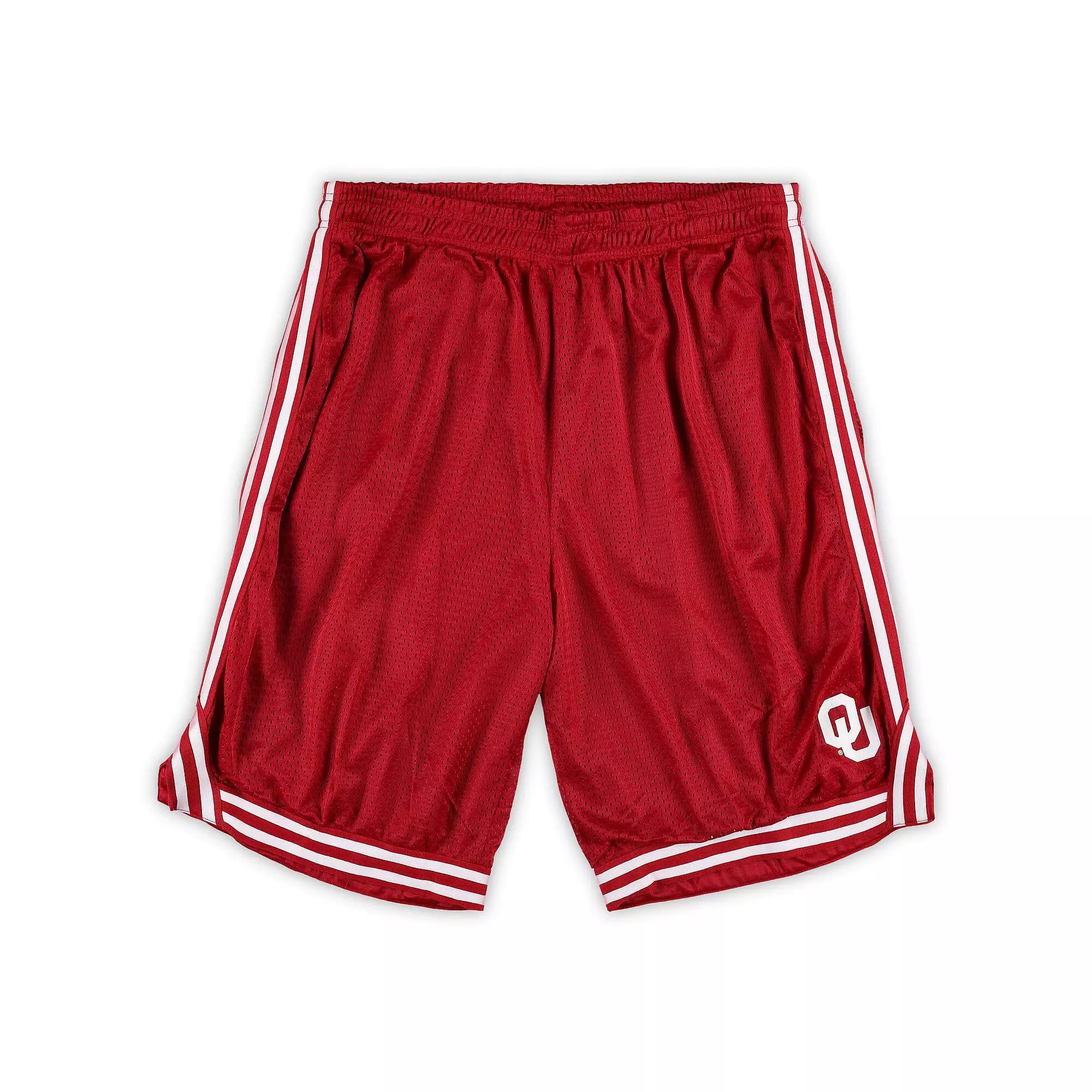 Men's Fanatics Crimson Oklahoma Sooners Big & Tall Dual Stripe Mesh Short, Size: 2XLT, Red Product Image