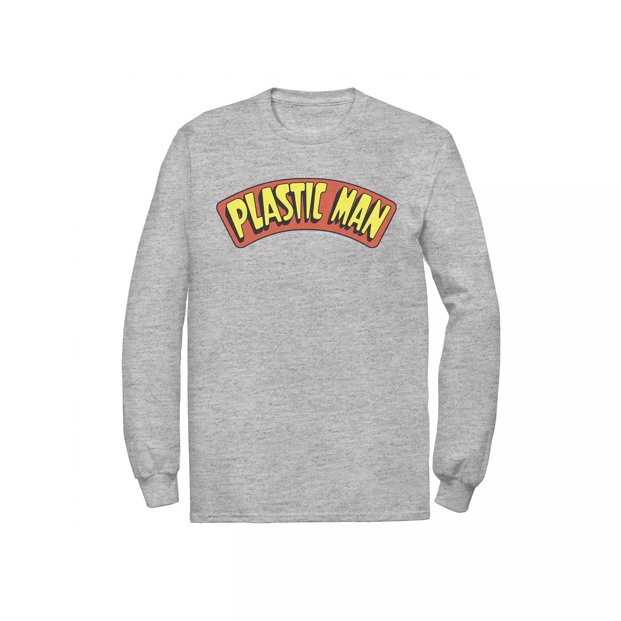 Men's DC Comics Plastic Man Text Logo Poster Tee, Size: XL, Athletic Grey Product Image
