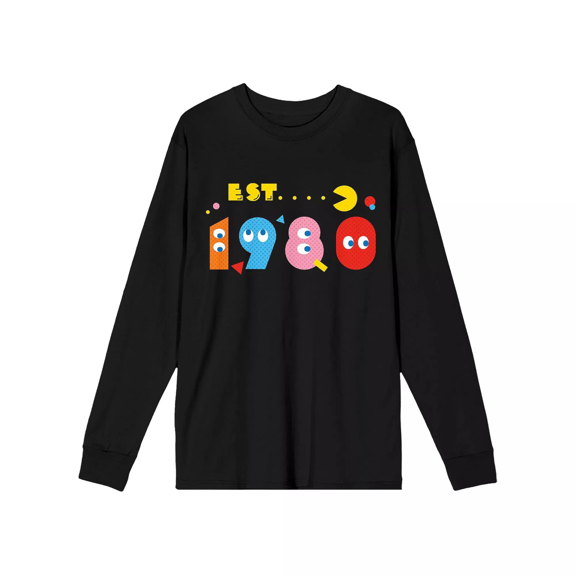 Mens Pac-Man Est. 1980 Crew Long Sleeve Tee Product Image