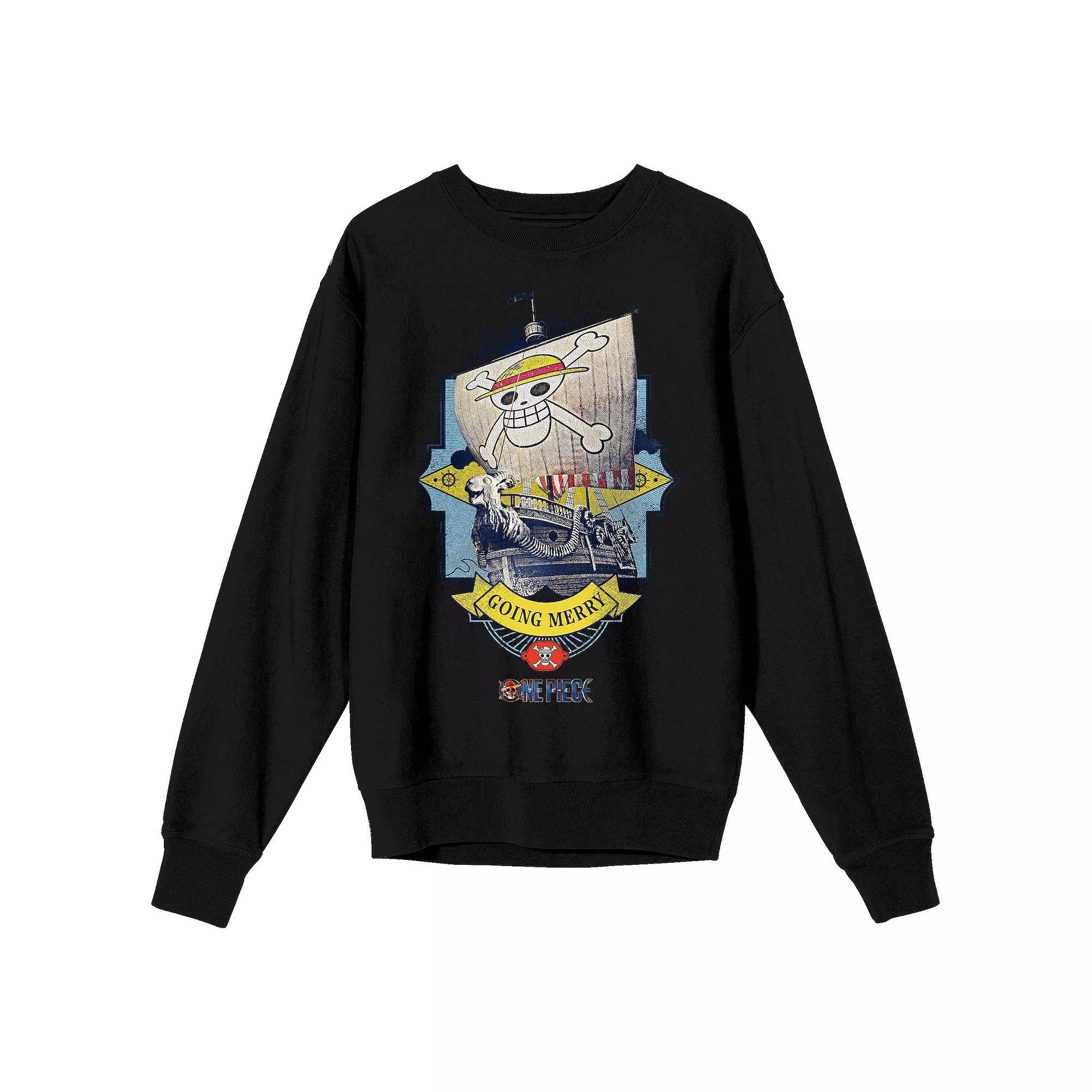 Men's One Piece Going Merry Long Sleeve Graphic Tee, Size: Small, Black Product Image