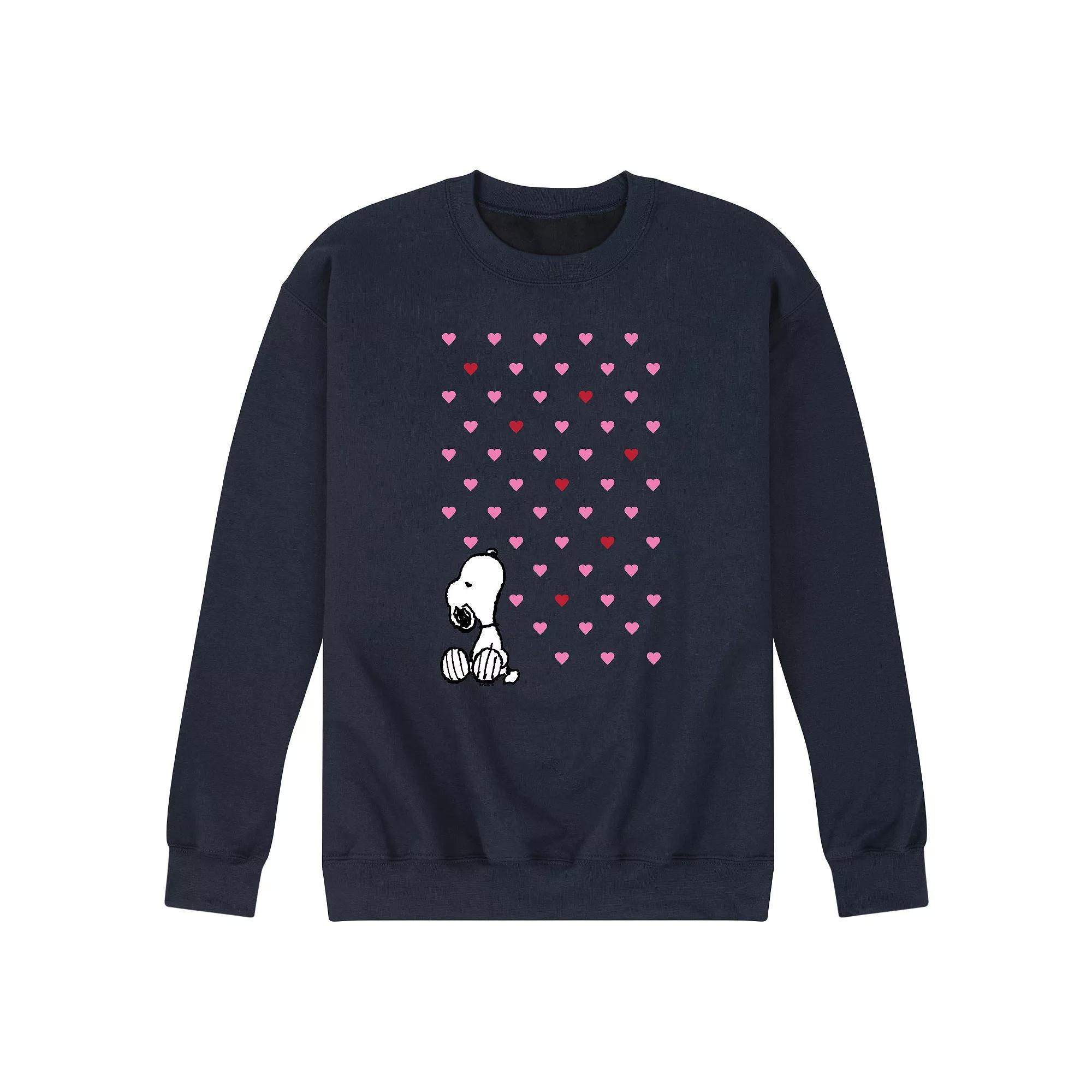 Mens Peanuts Snoopy Hearts Graphic Sweatshirt Blue Product Image