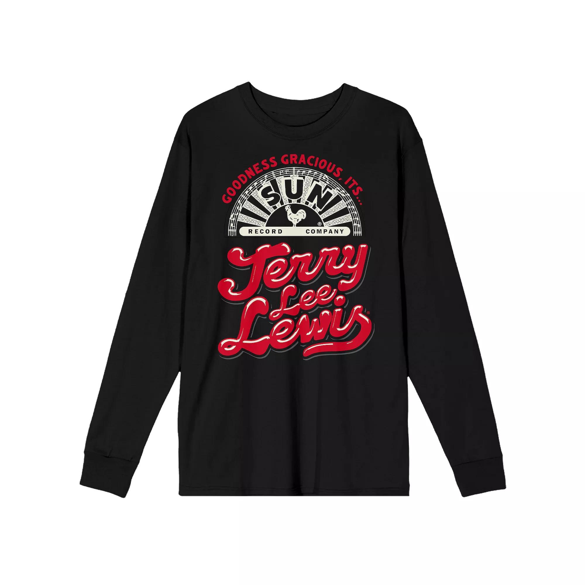 Men's Sun Records Goodness Gracious It's Jerry Lee Lewis Long Sleeve Tee, Size: Medium, Black Product Image