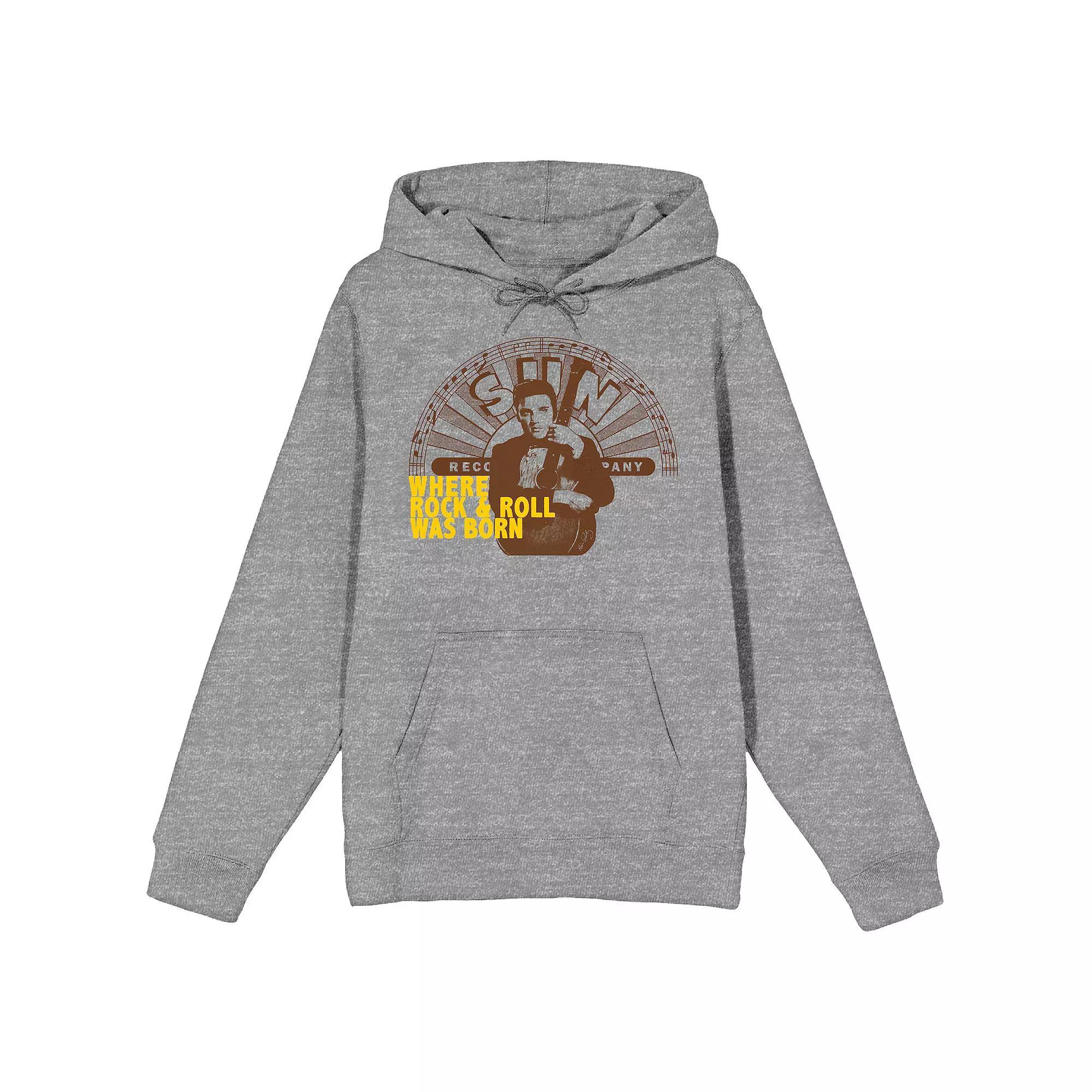 Men's Sun Records Elvis Presley Hoodie, Size: Small, Gray Product Image