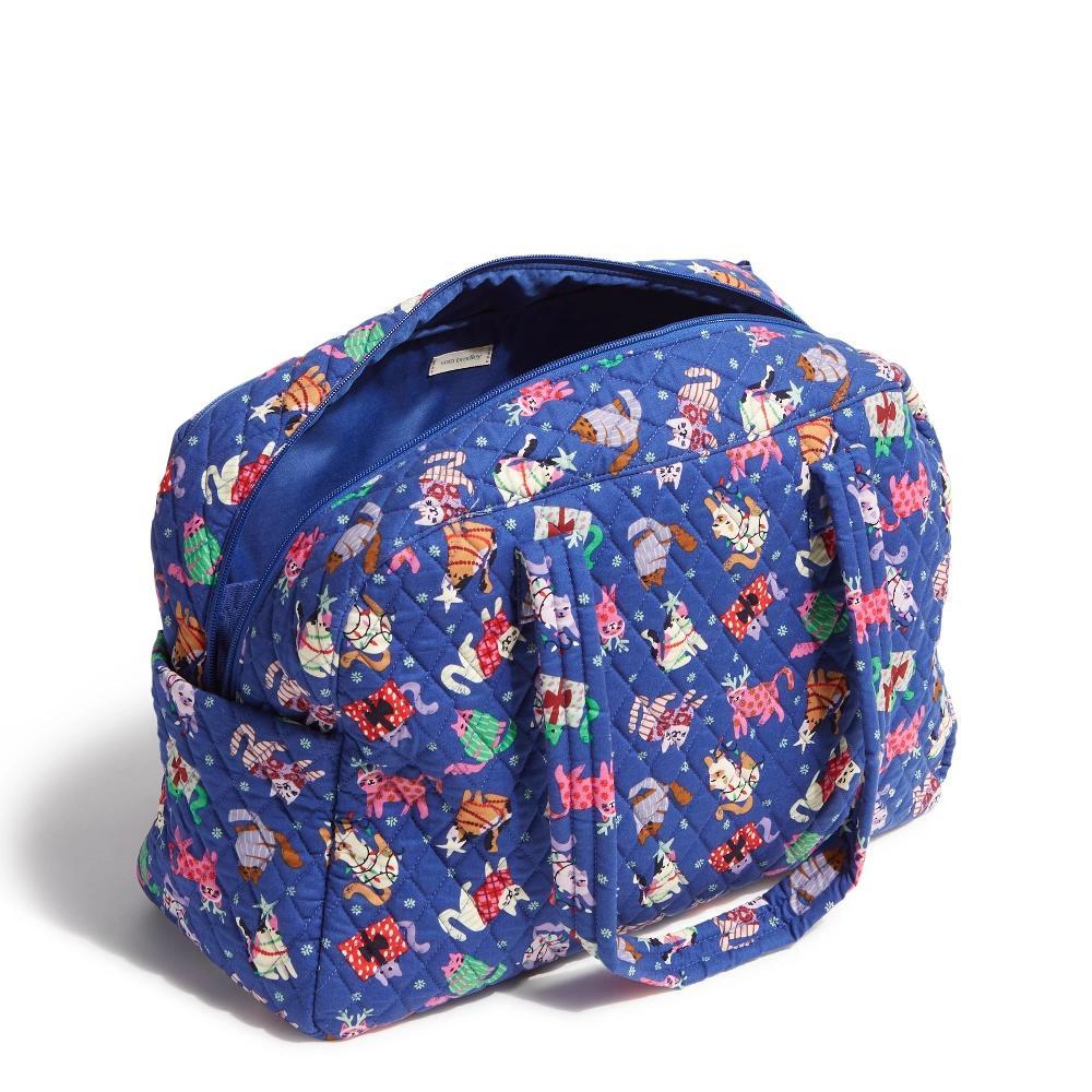 Vera Bradley Women's Outlet Cotton Weekender Travel Bag Catnip Christmas Product Image