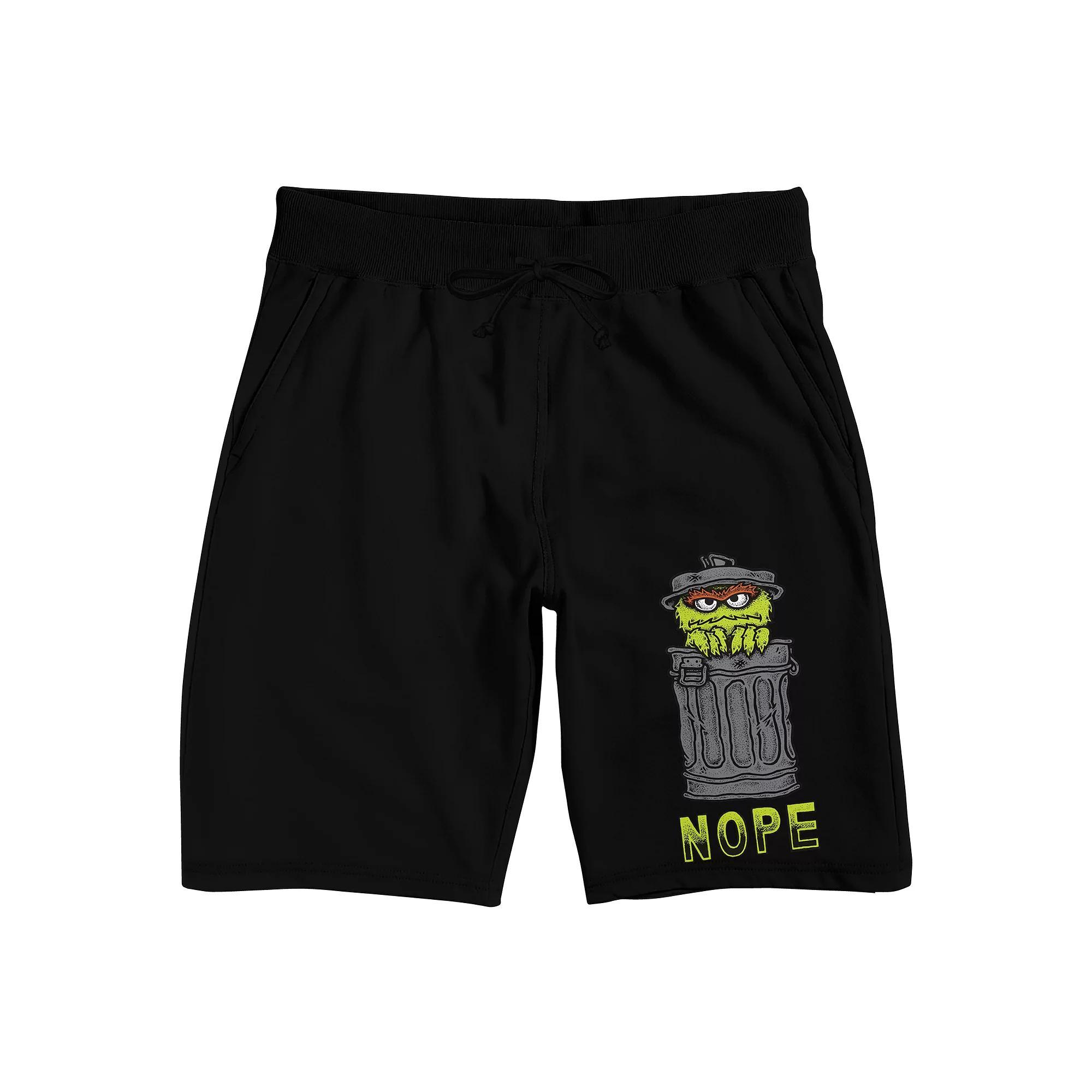Men's Sesame Street Oscar Pajama Shorts, Size: XXL, Black Product Image