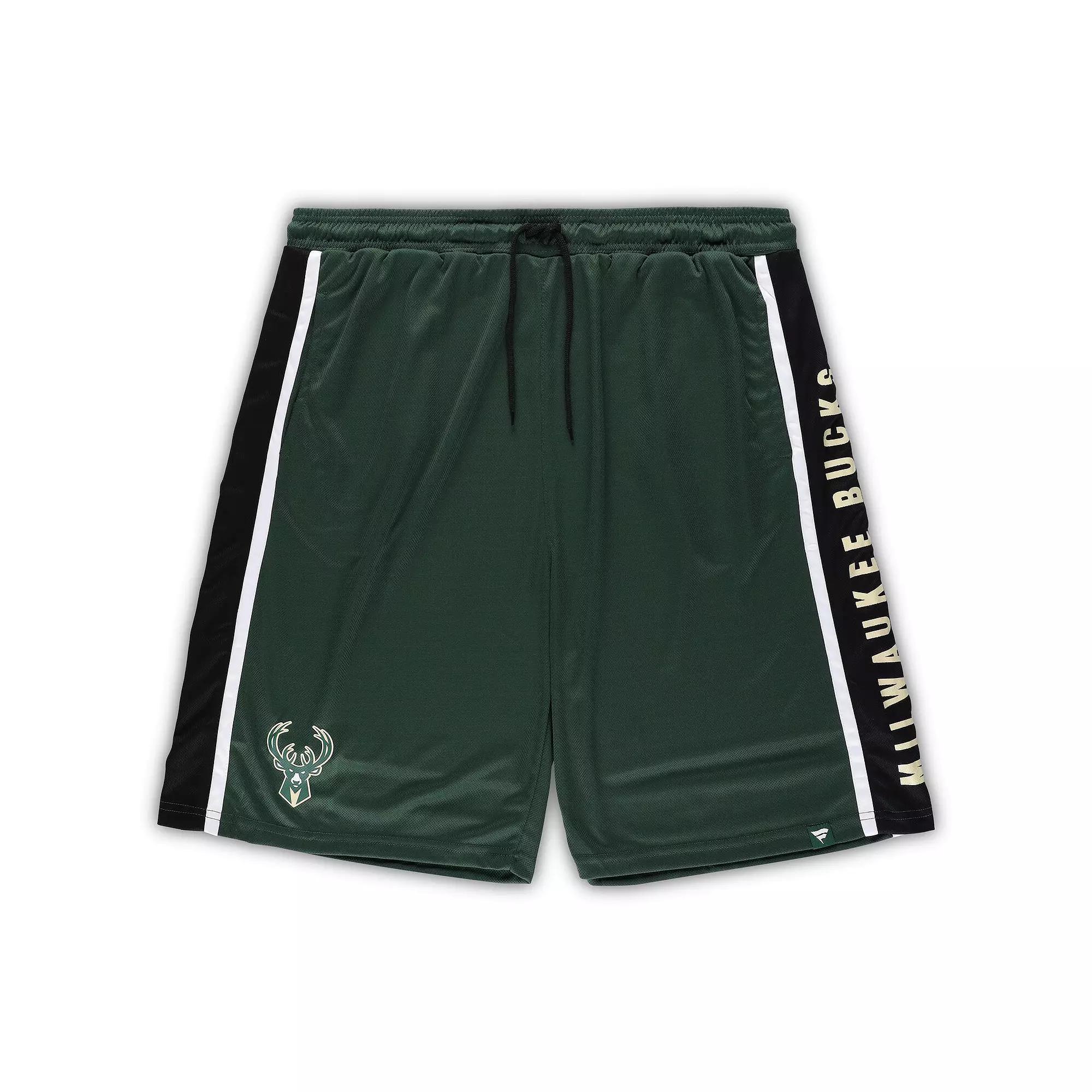 Men's Fanatics Branded Hunter Green Milwaukee Bucks Big & Tall Referee Iconic Mesh Shorts, Size: 3XB, Team Product Image